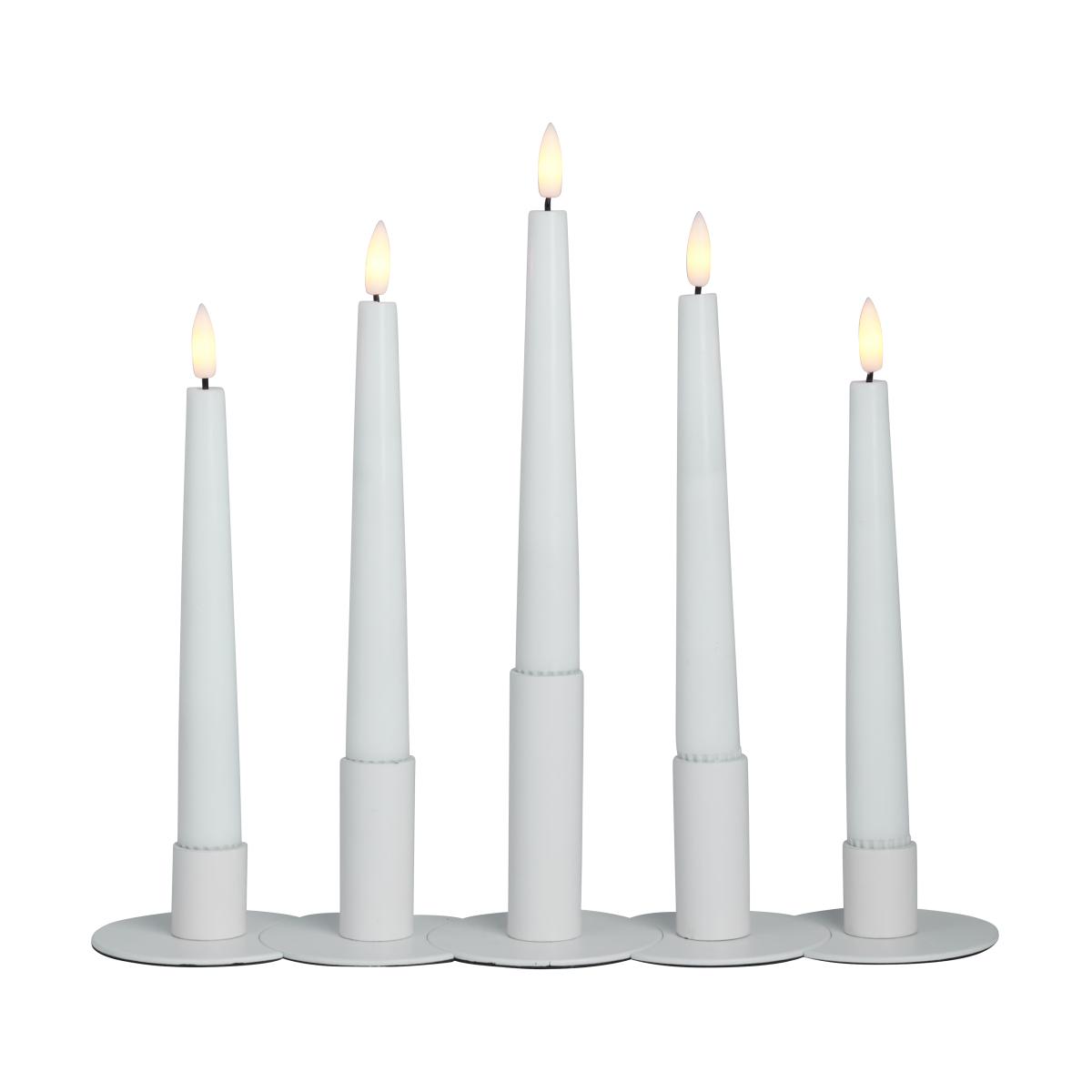 Watt & Veke Lykke combinable candle sticks incl. 5 pcs LED-light White – image 2