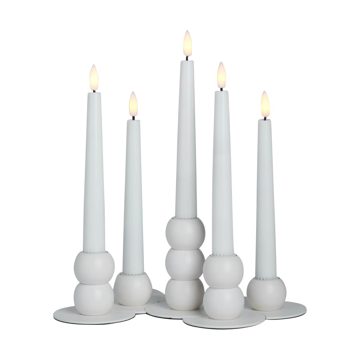 Watt & Veke Lykke combinable candle sticks incl. 5 pcs LED-light White – image 3