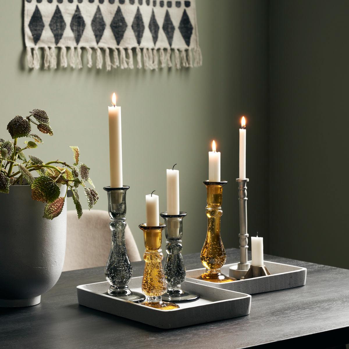Glee candle sticks 22 cm grey – image 4