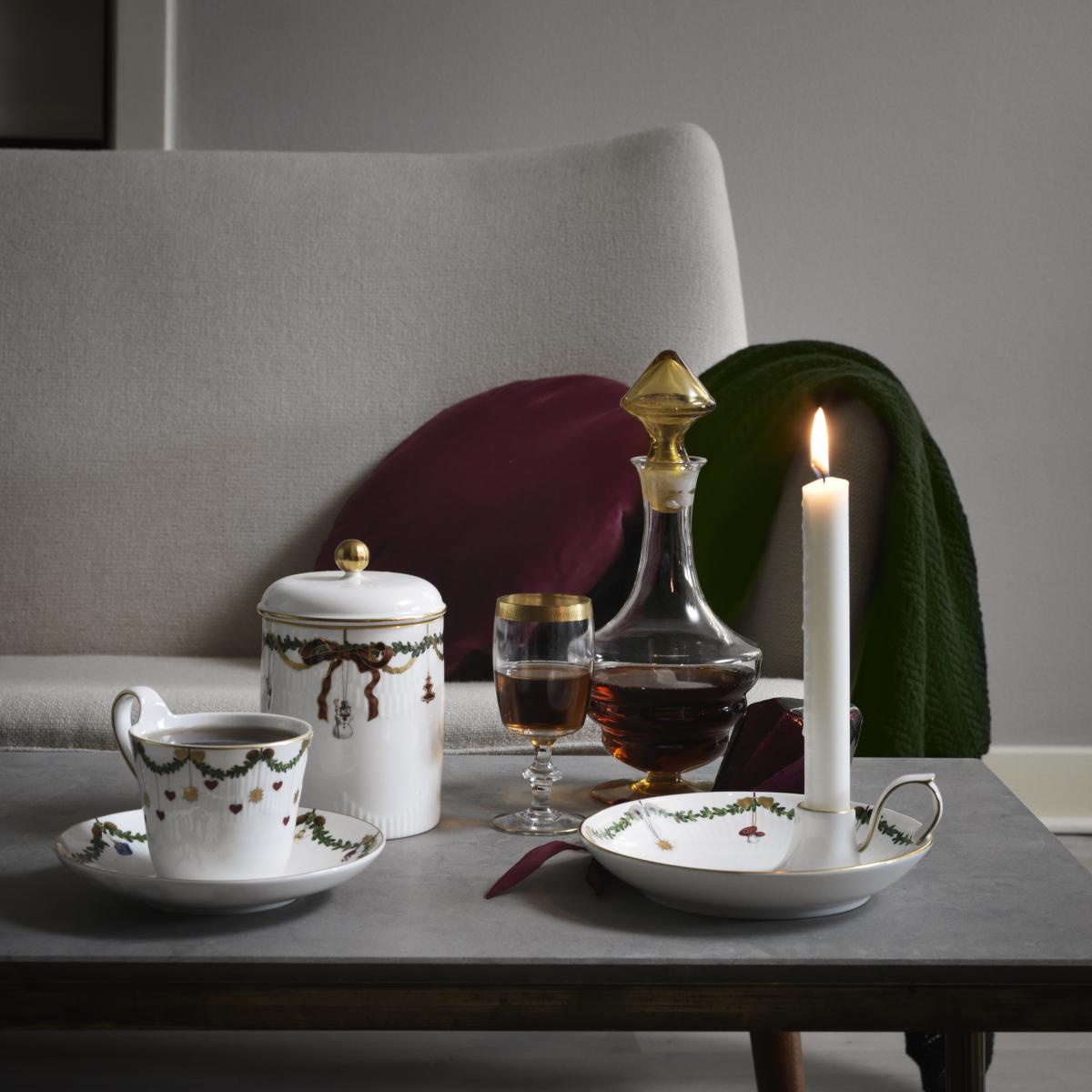 Royal Copenhagen Star Fluted Christmas candle holder white – image 2
