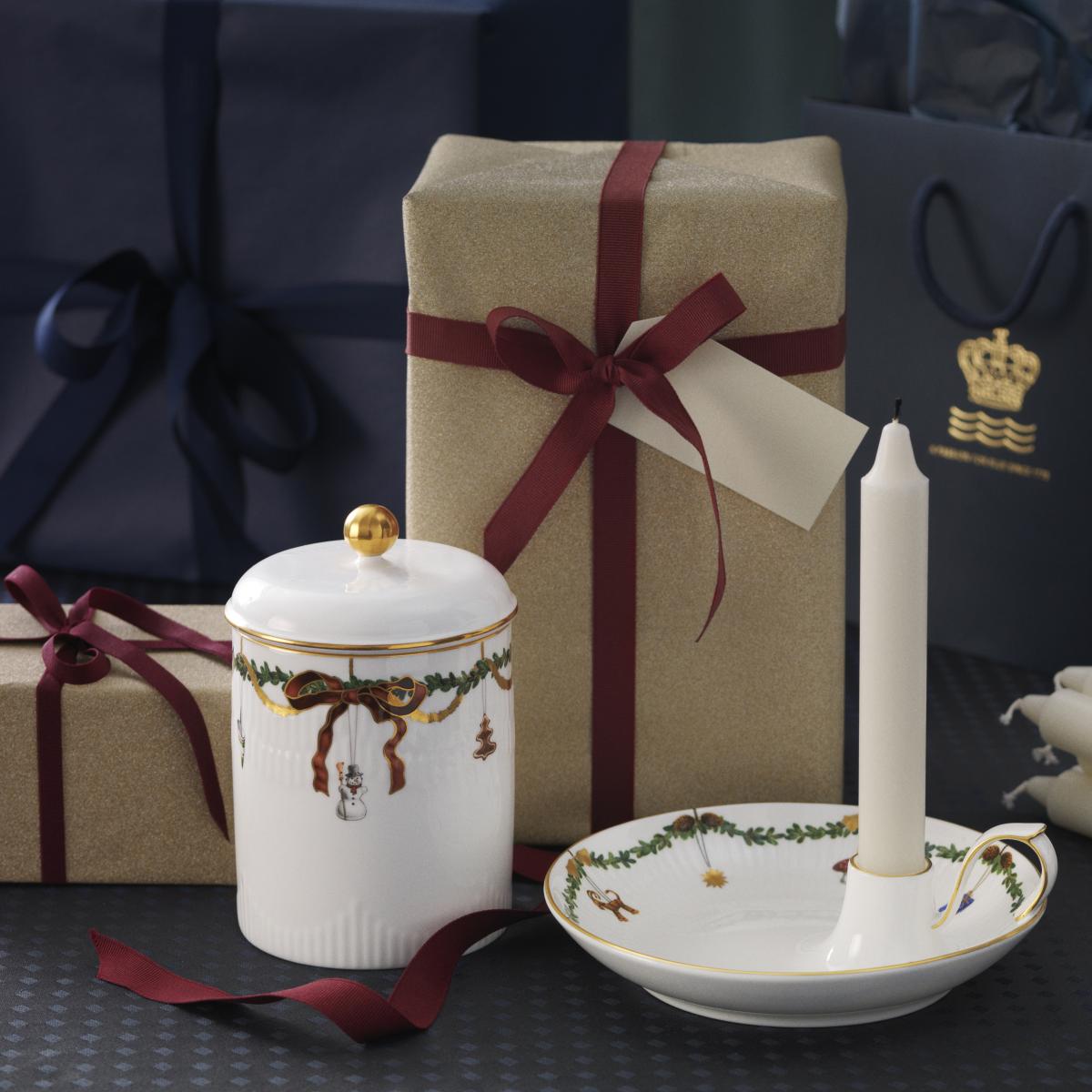 Royal Copenhagen Star Fluted Christmas candle holder white – image 4
