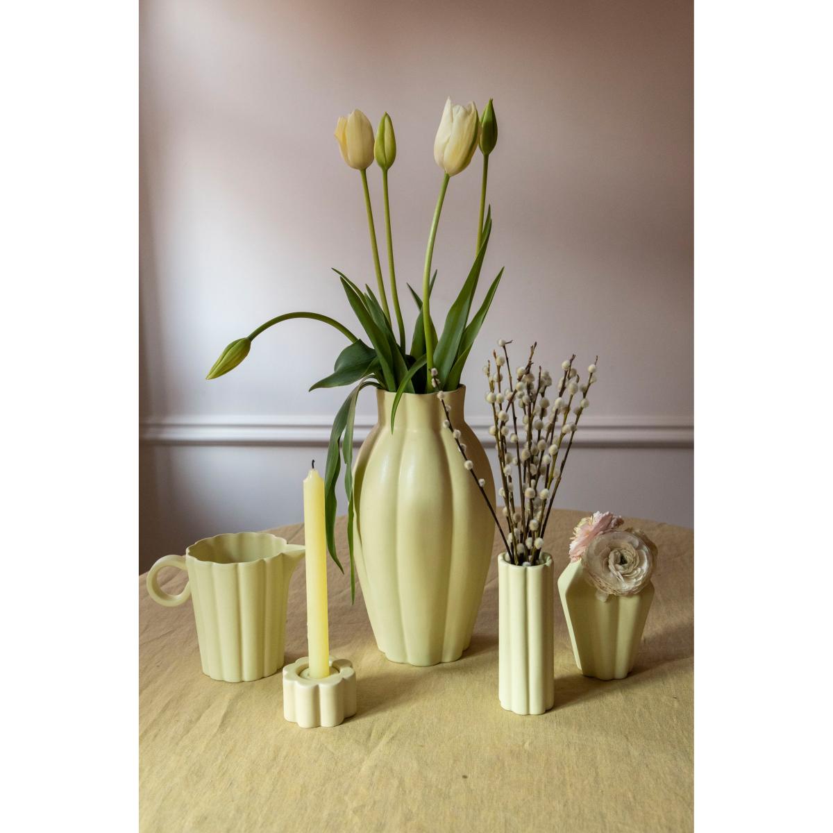 Birgit vase/candle sticks 5 cm Pale Yellow – image 5
