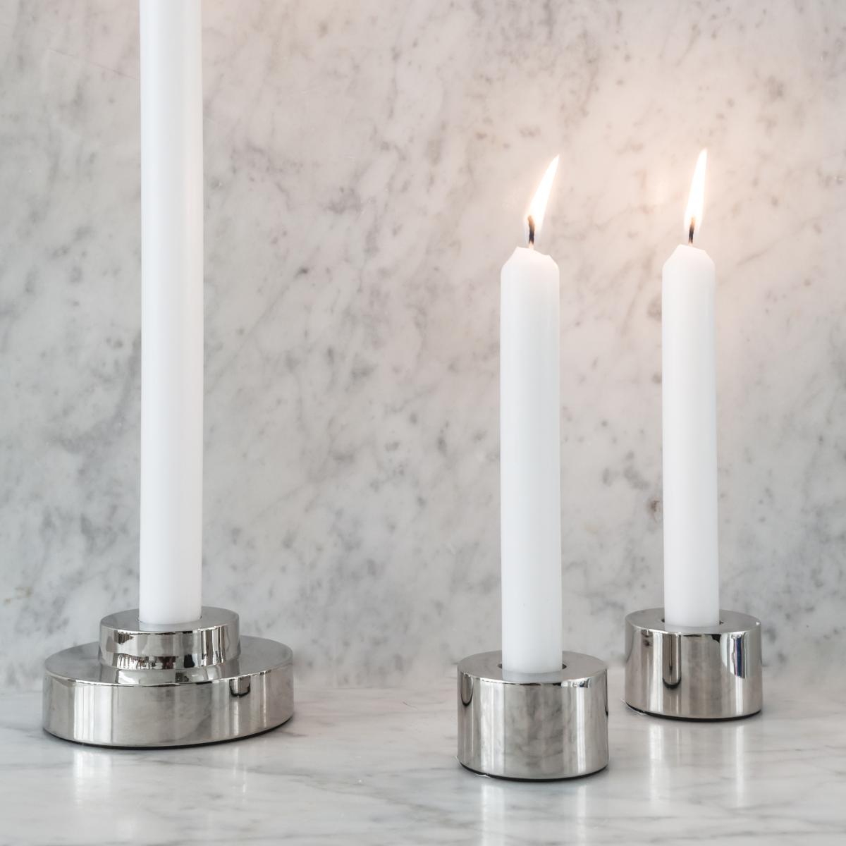 REX candlestick Ø9 cm smooth chrome – image 2