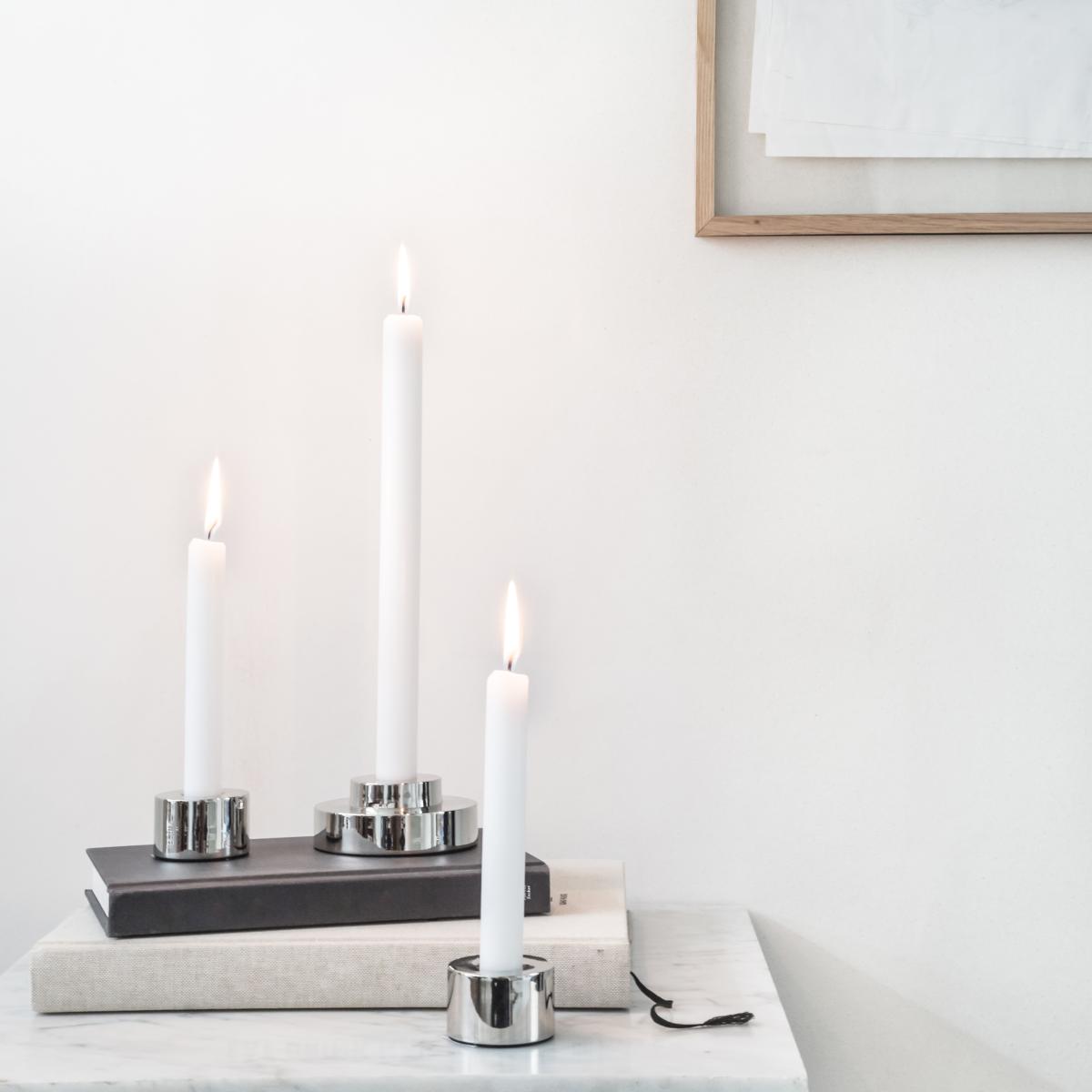 REX candlestick Ø9 cm smooth chrome – image 3