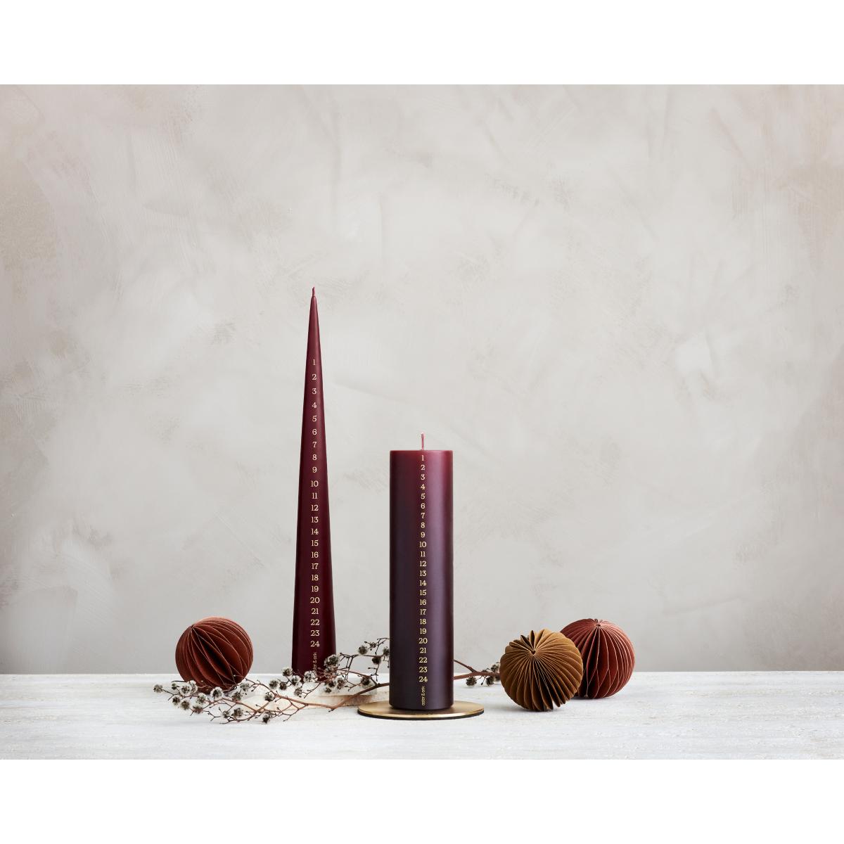 ester & erik ester & erik advent candle 25 cm 44/2 deep wine – image 2
