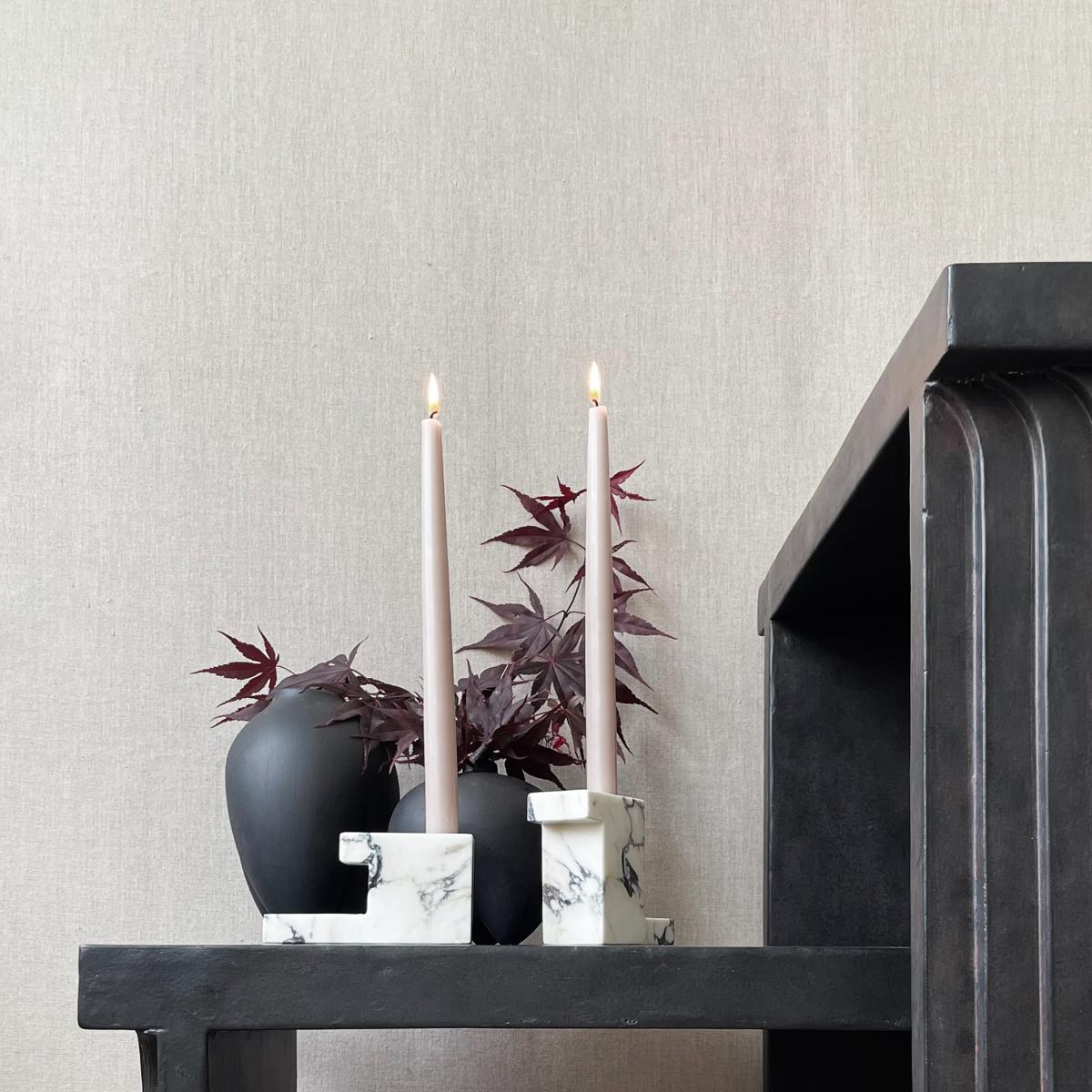 101 Copenhagen Brick low candle holder 7.5x14 cm Calacatta – image 3