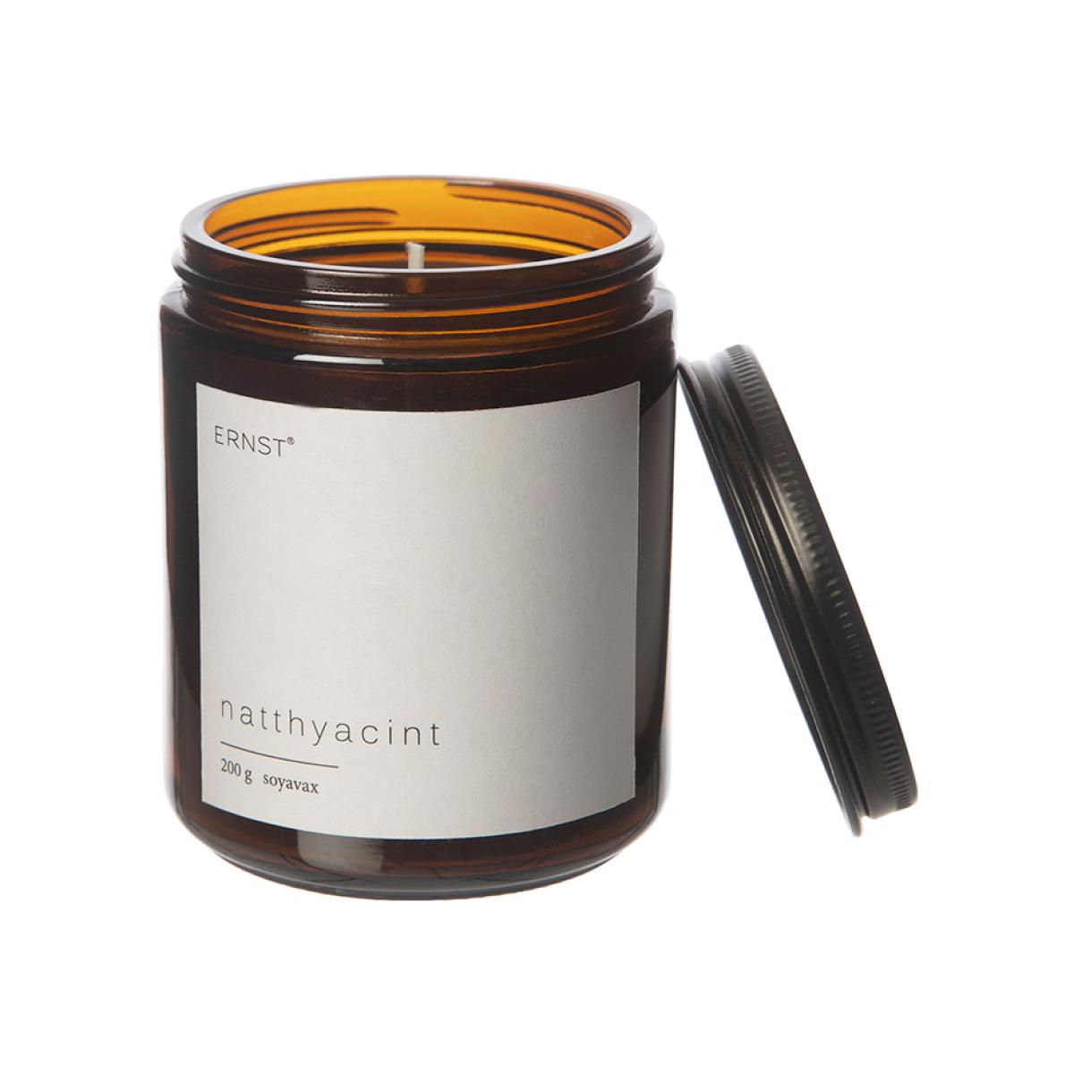 Ernst scented candle in glass with lid Ø9 cm Night hyacinth