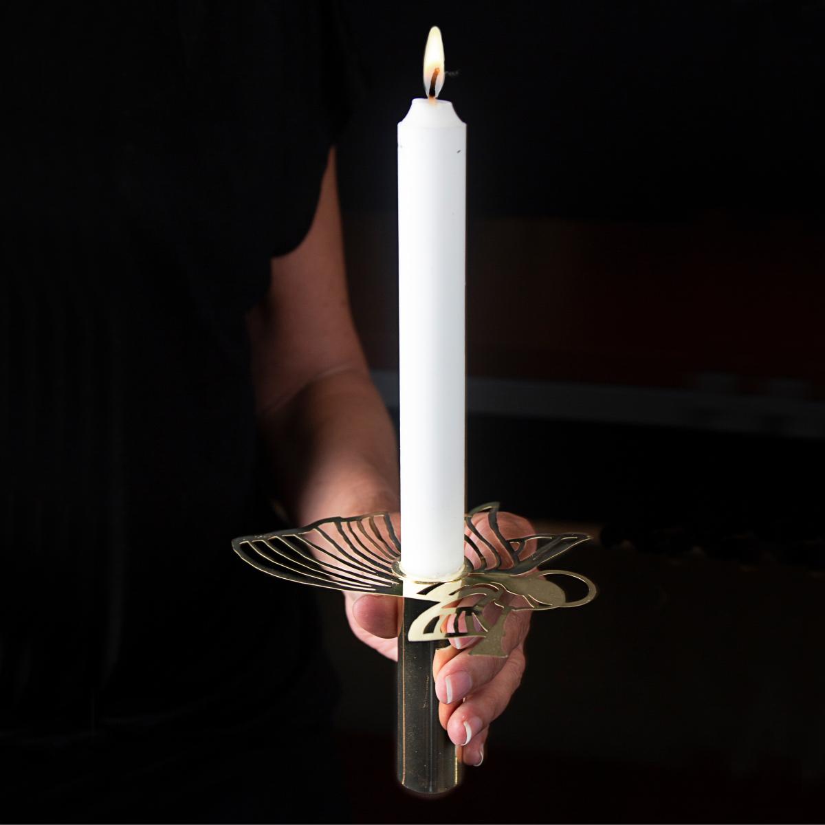 Candle holder flying angel gold – image 2
