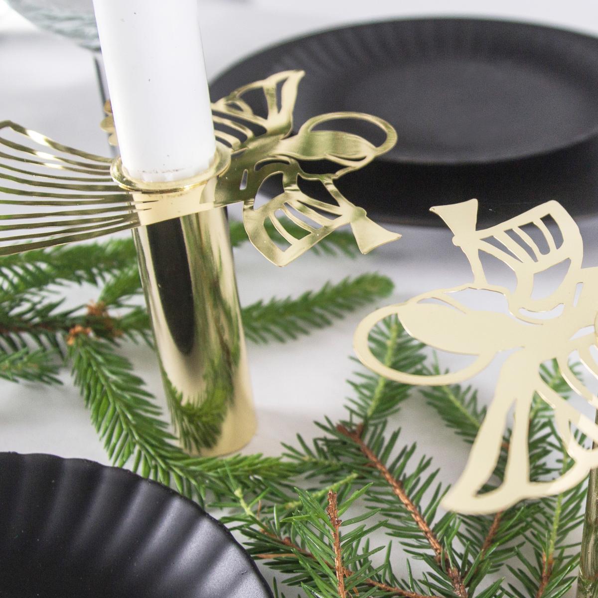 Candle holder flying angel gold – image 3