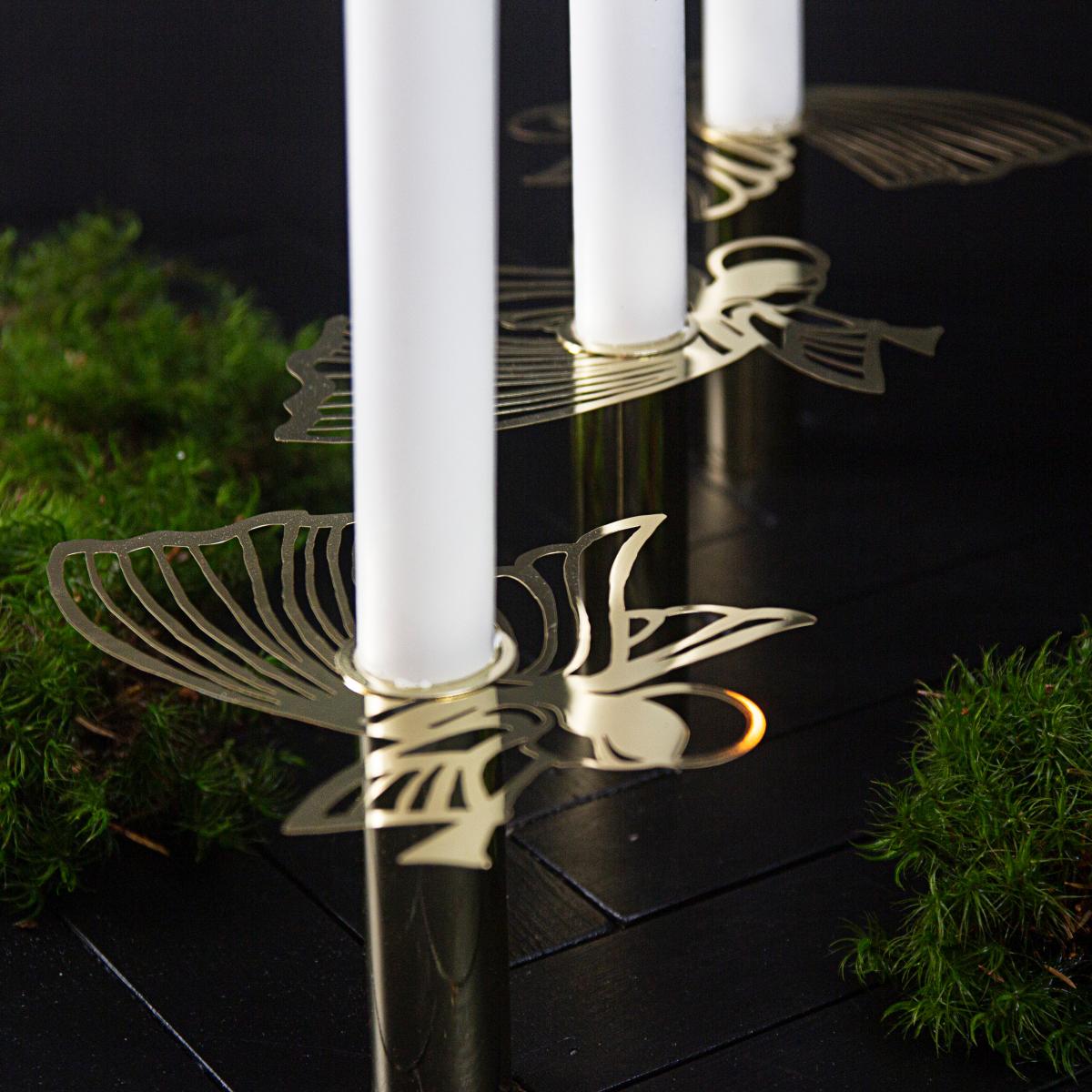 Candle holder flying angel gold – image 4