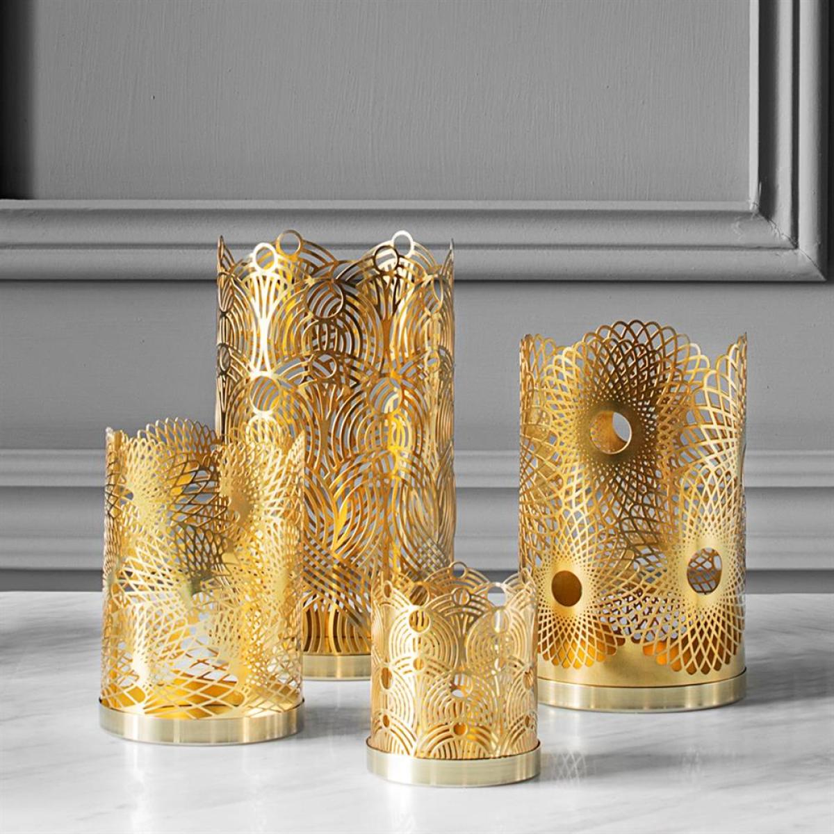 Lunar candleholder large brass – image 4