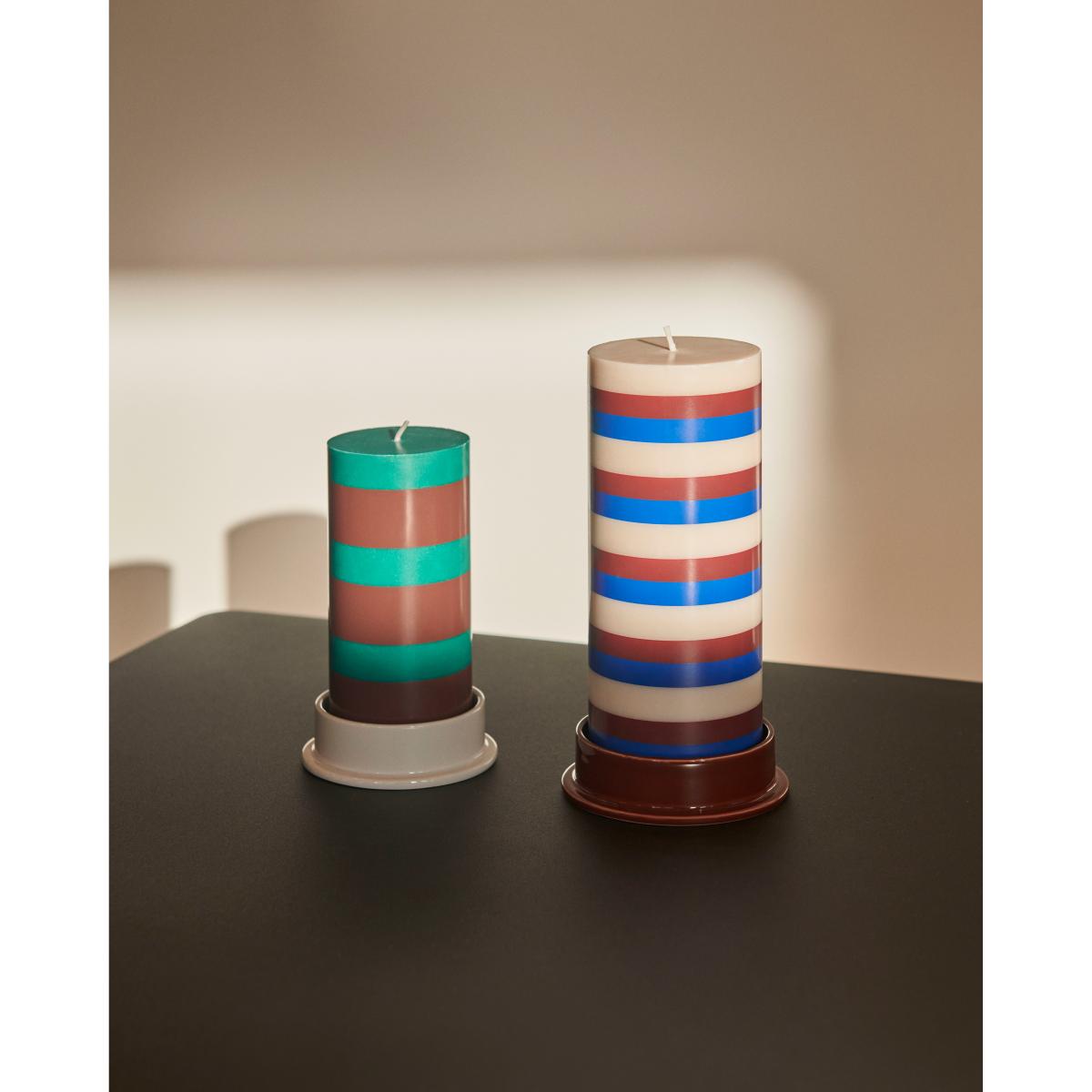 HAY Column Candle block candle medium 20 cm Off white-brown-blue – image 2