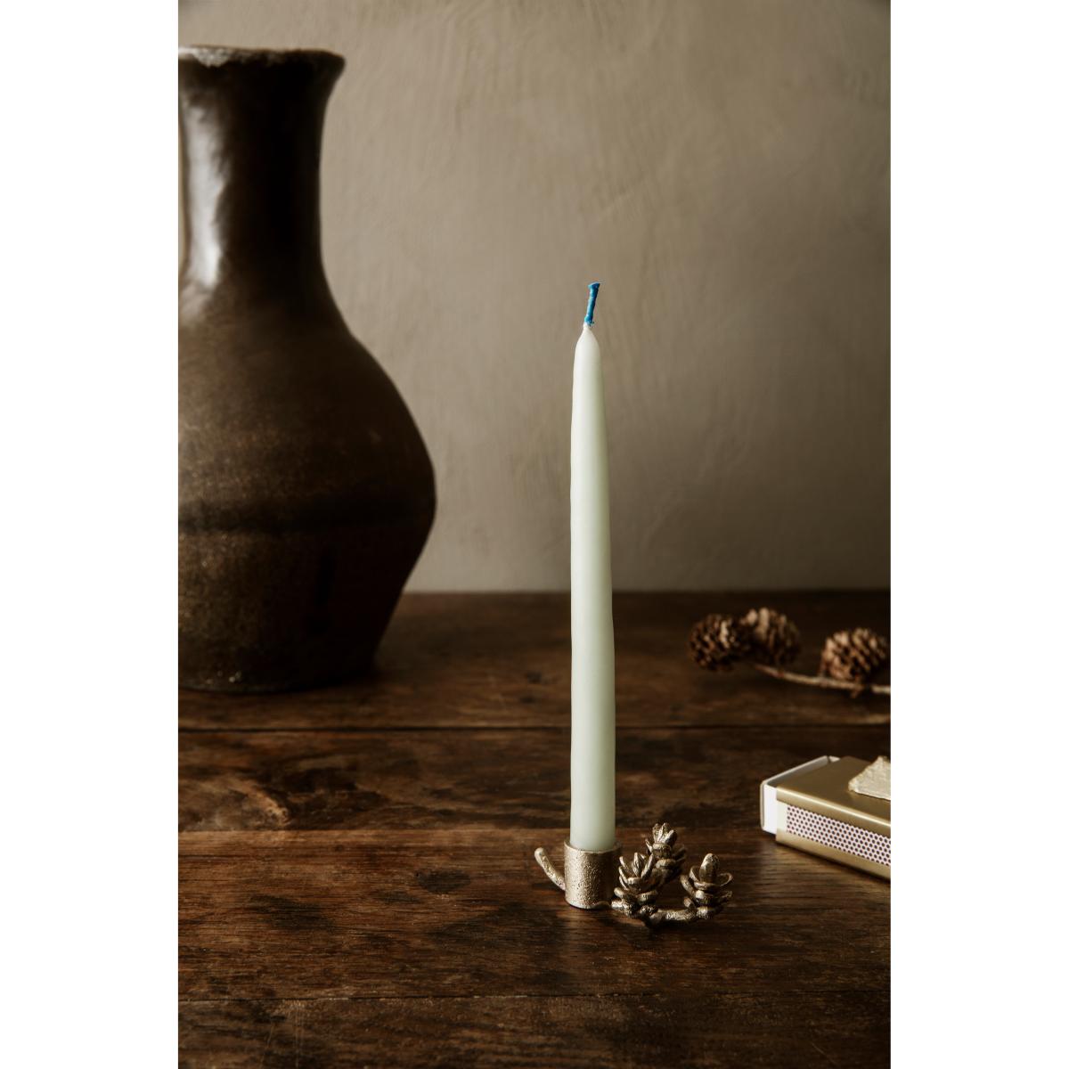 Dipped candles handmade 30 cm 2-pack Sage – image 2