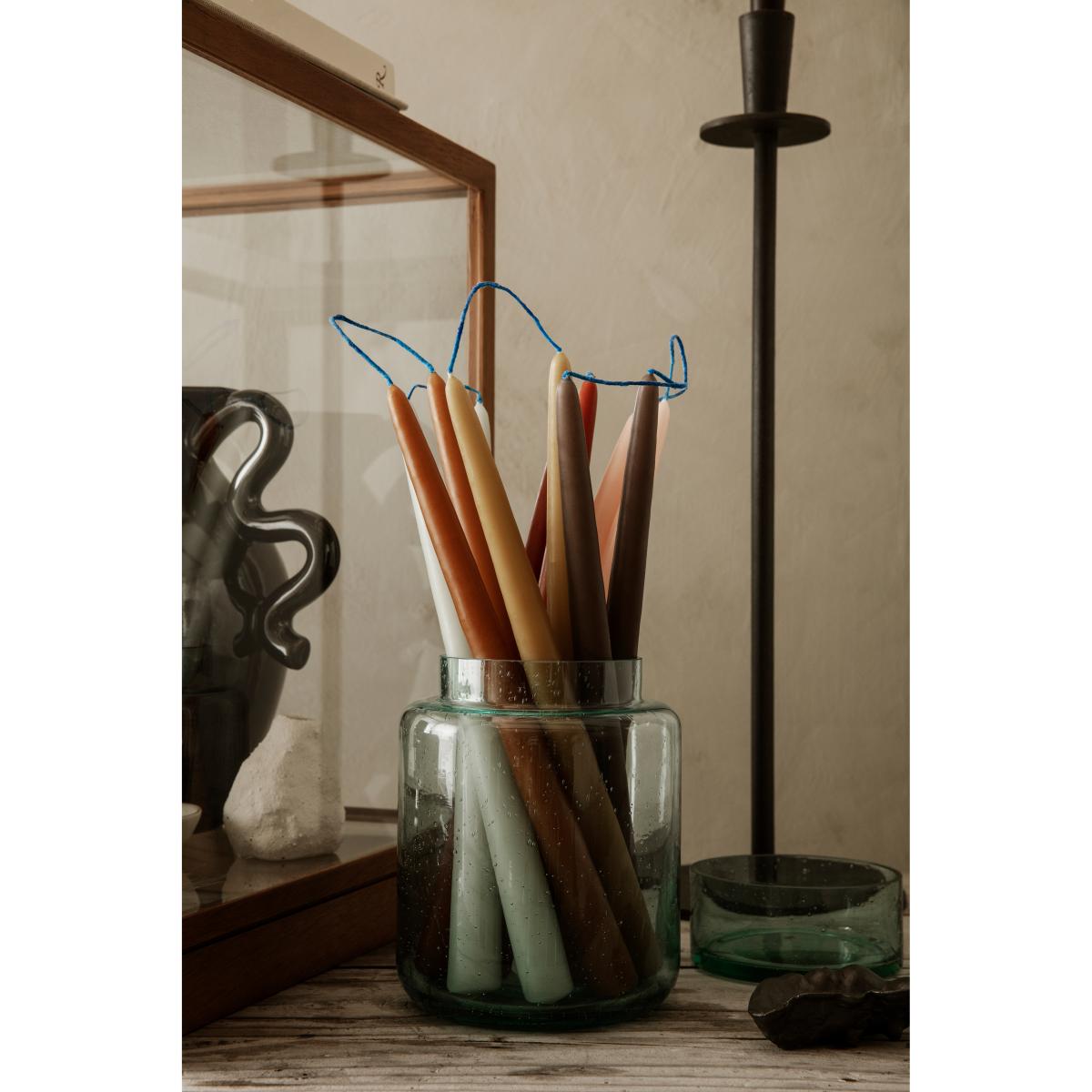 Dipped candles handmade 30 cm 2-pack Sage – image 3