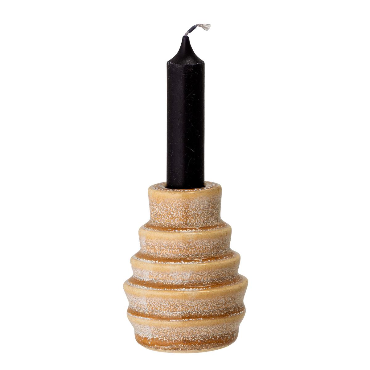 Emin candle sticks stoneware 9 cm yellow – image 2