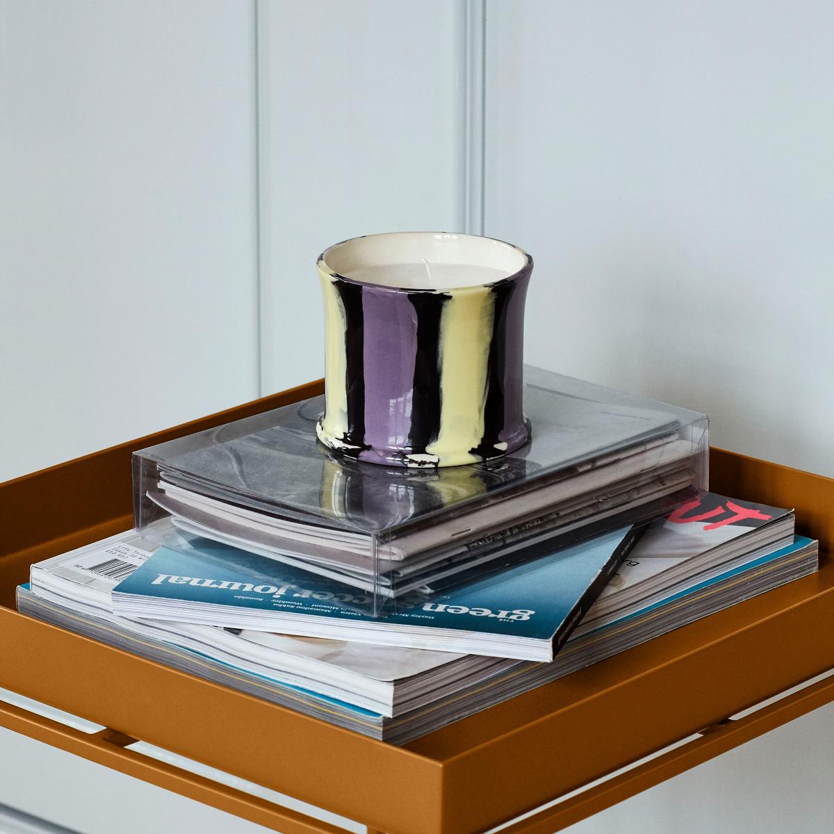 Stripe scented candle fig leaf – image 2