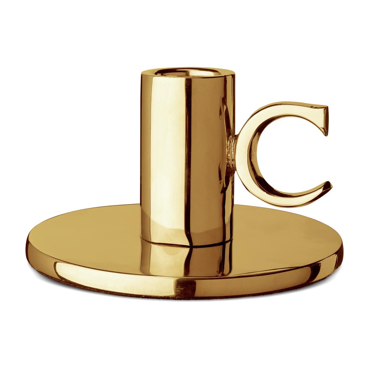 Monogram candlestick 6 cm brass