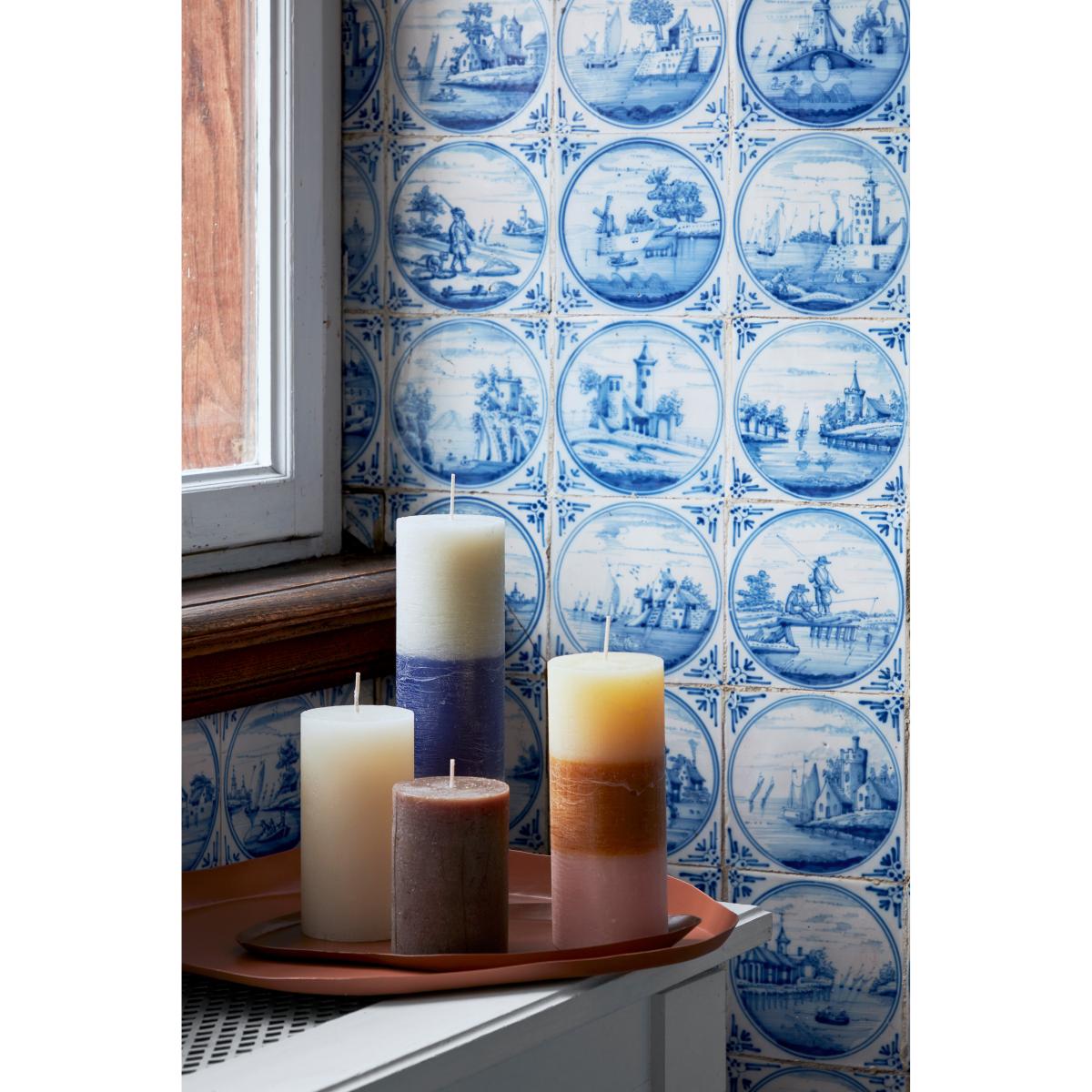 Rainbow block candle 25 cm Ocean salmon – image 2