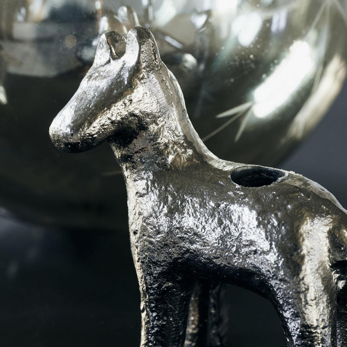 House Doctor Horse candle sticks 7.5 cm Antique silver – image 5
