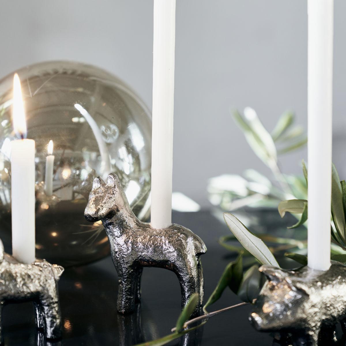 House Doctor Horse candle sticks 7.5 cm Antique silver – image 6