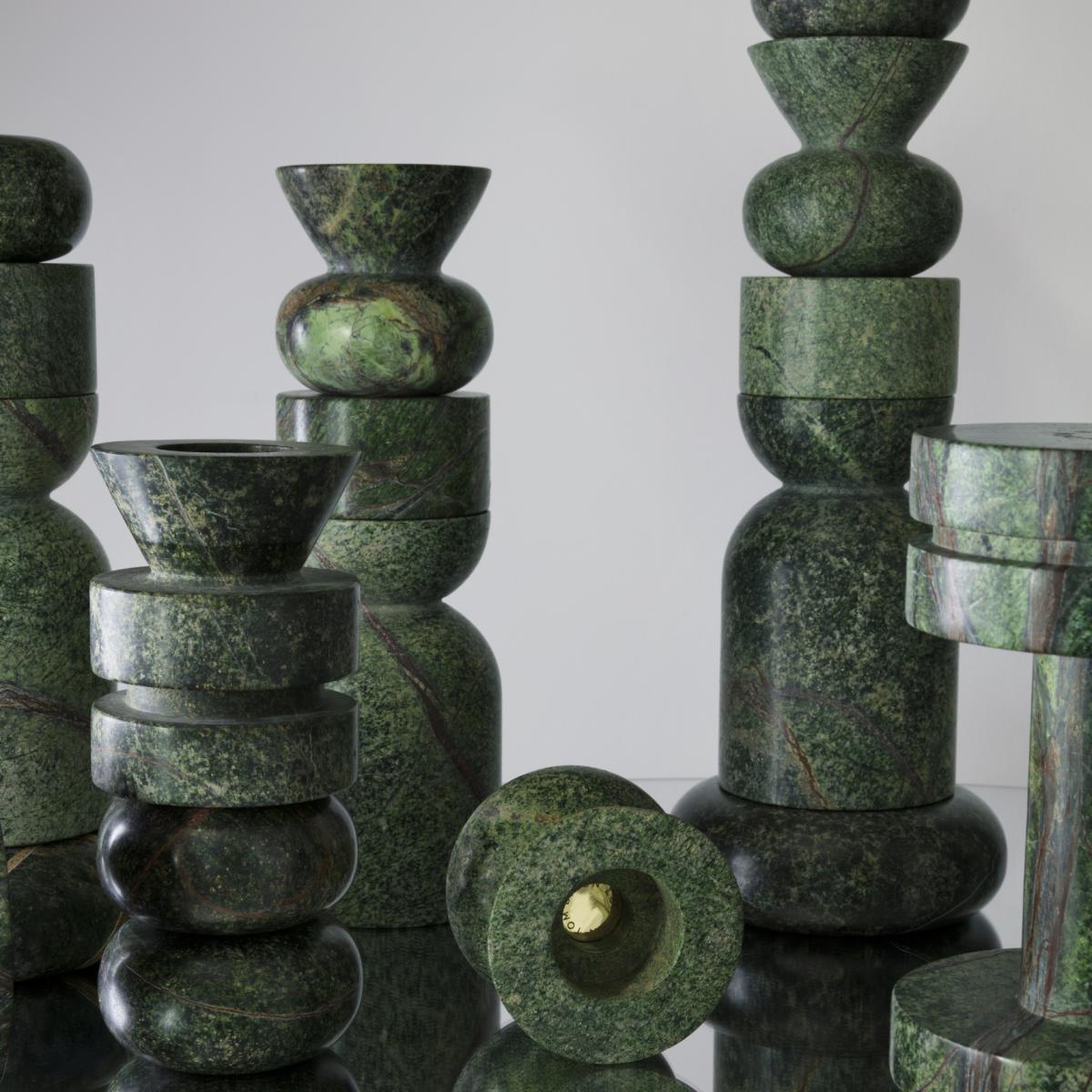 Rock candle sticks large Green – image 3