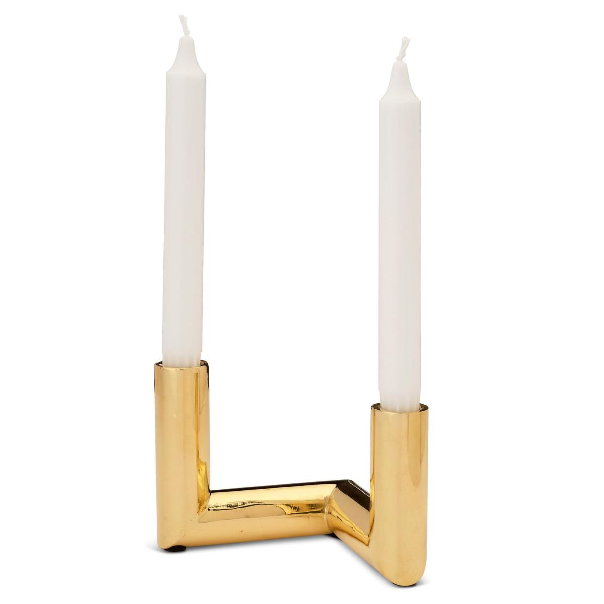 Pipe candle sticks 11 cm brass – image 3