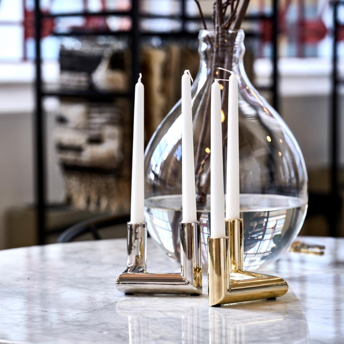 Pipe candle sticks 11 cm brass – image 5
