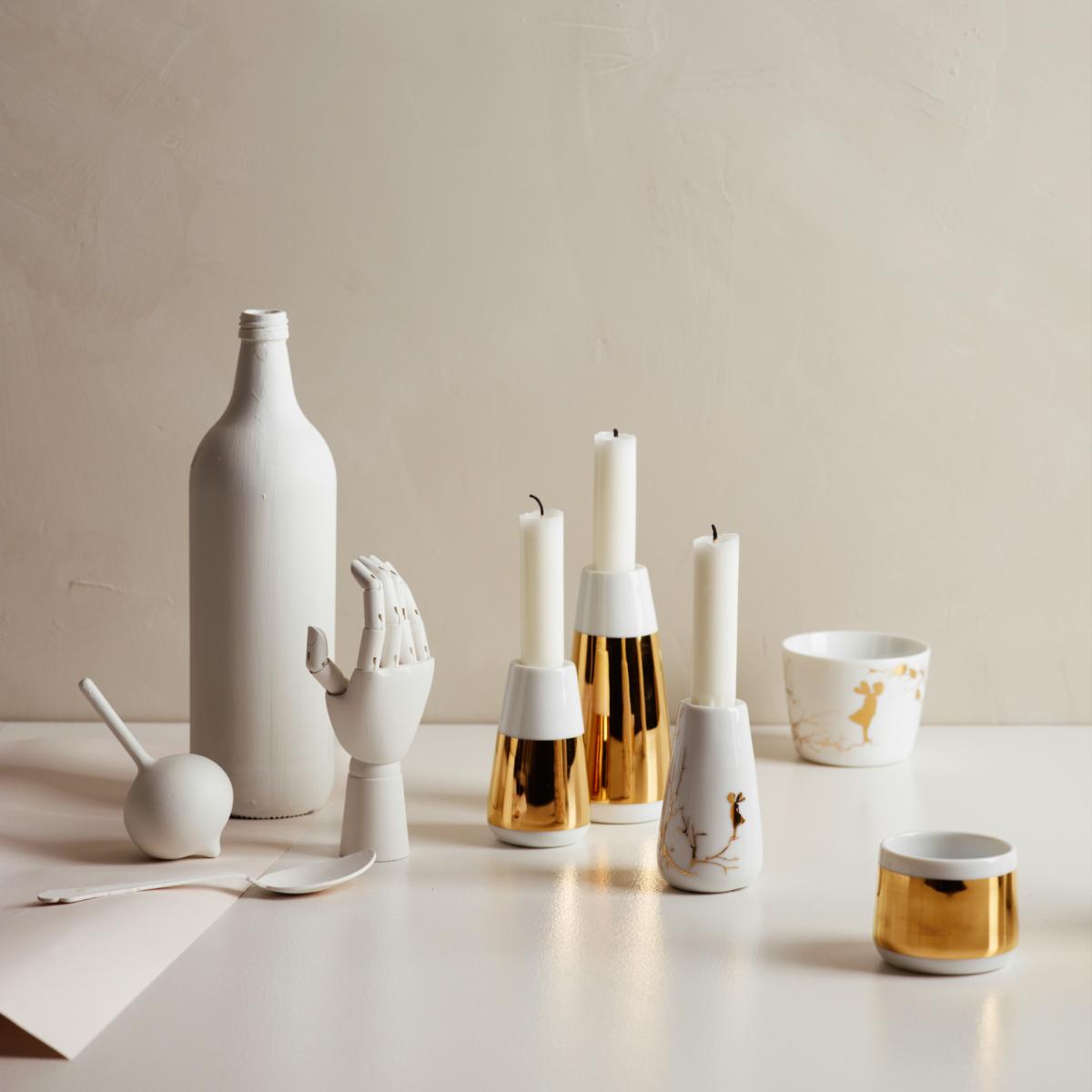 Alv candle sticks set 3 pieces gold – image 3