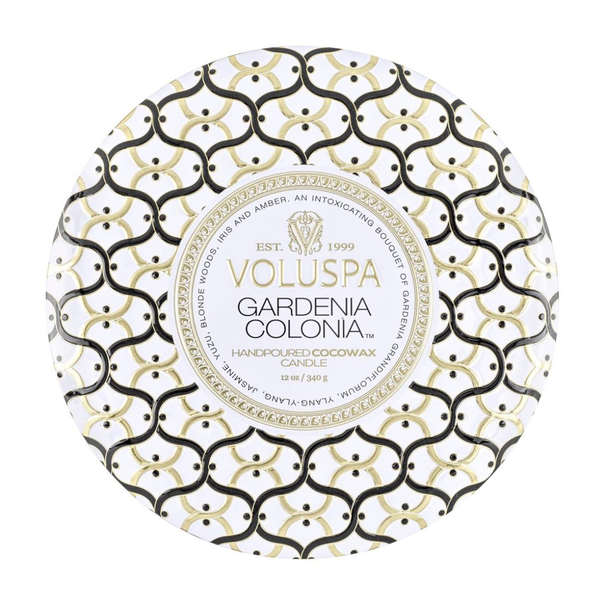 Maison Blanc 3-wick Tin scented 40 hours Gardenia Colonia – image 3