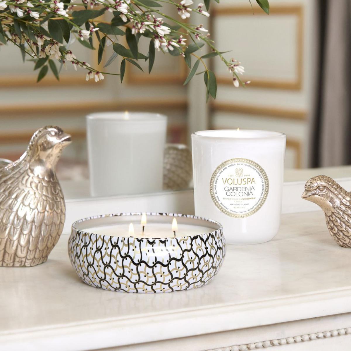Maison Blanc 3-wick Tin scented 40 hours Gardenia Colonia – image 5
