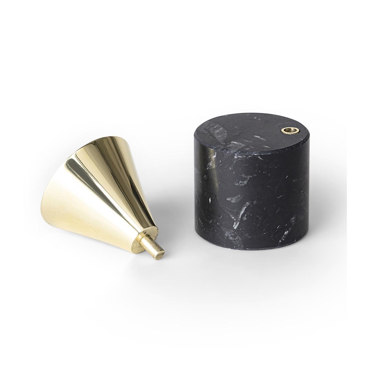 Streamers candle sticks B 7.6 cm Black marble – image 2