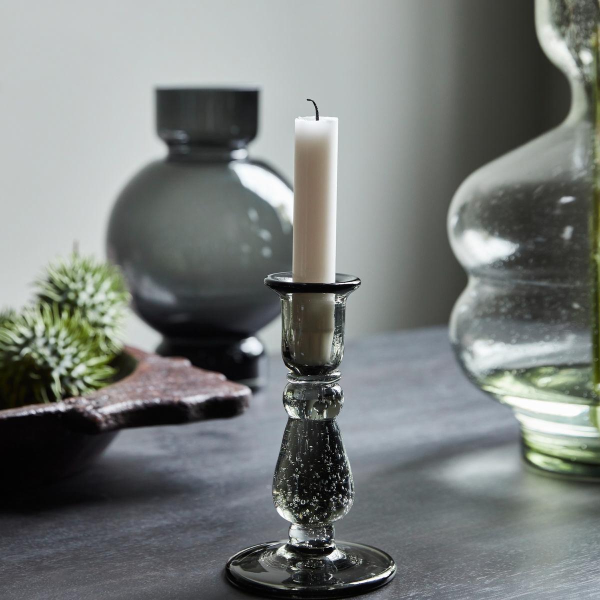 Glee candle sticks 16 cm grey – image 2