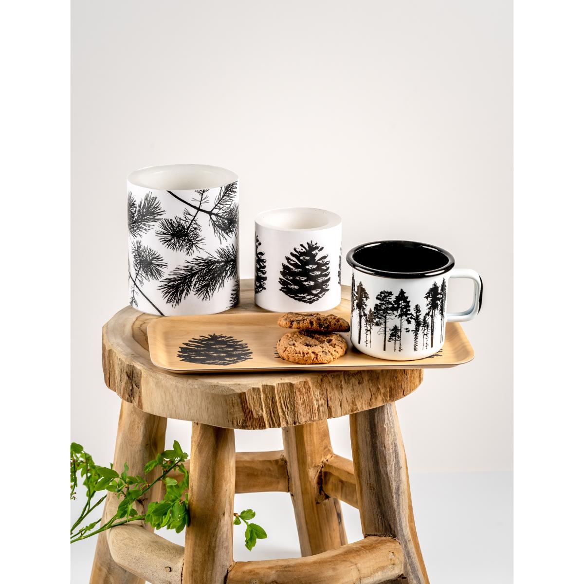 Nordic The Pine block candle 12 cm White-black – image 3