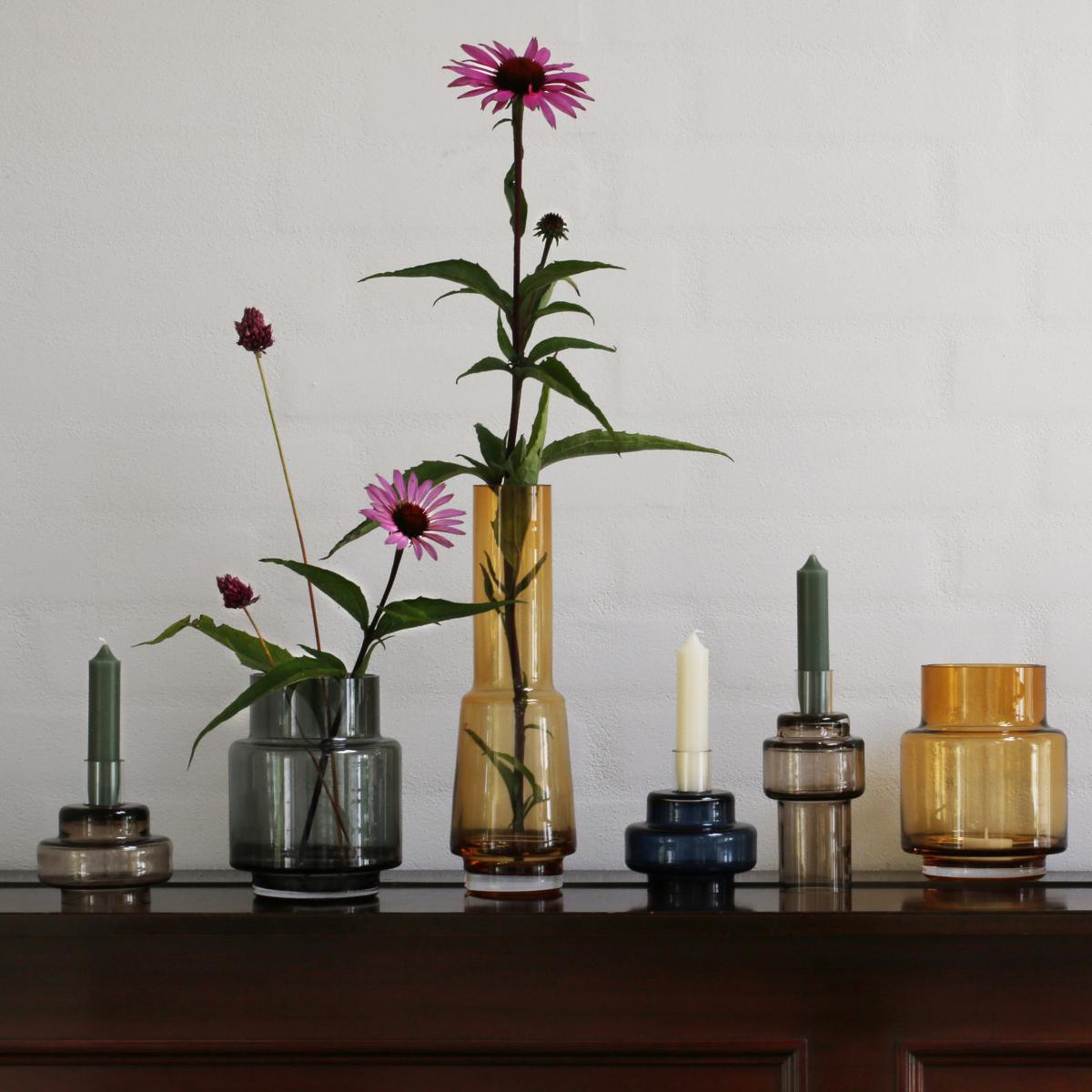 Glass candlestick no. 54 sepia brown – image 2