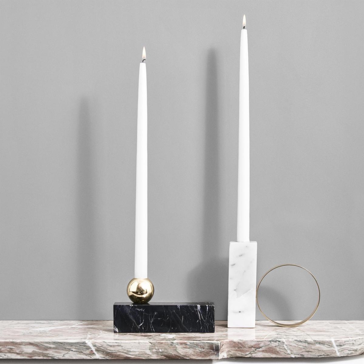 Tangent candle holder white marble, high – image 3