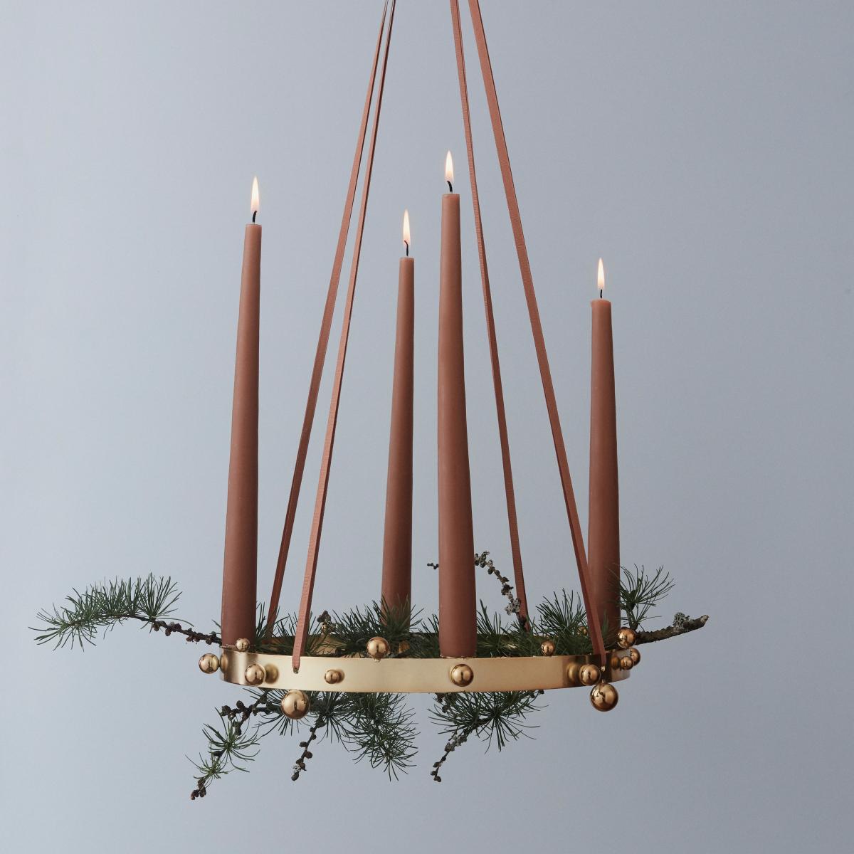 Pearl advent candle brass – image 3