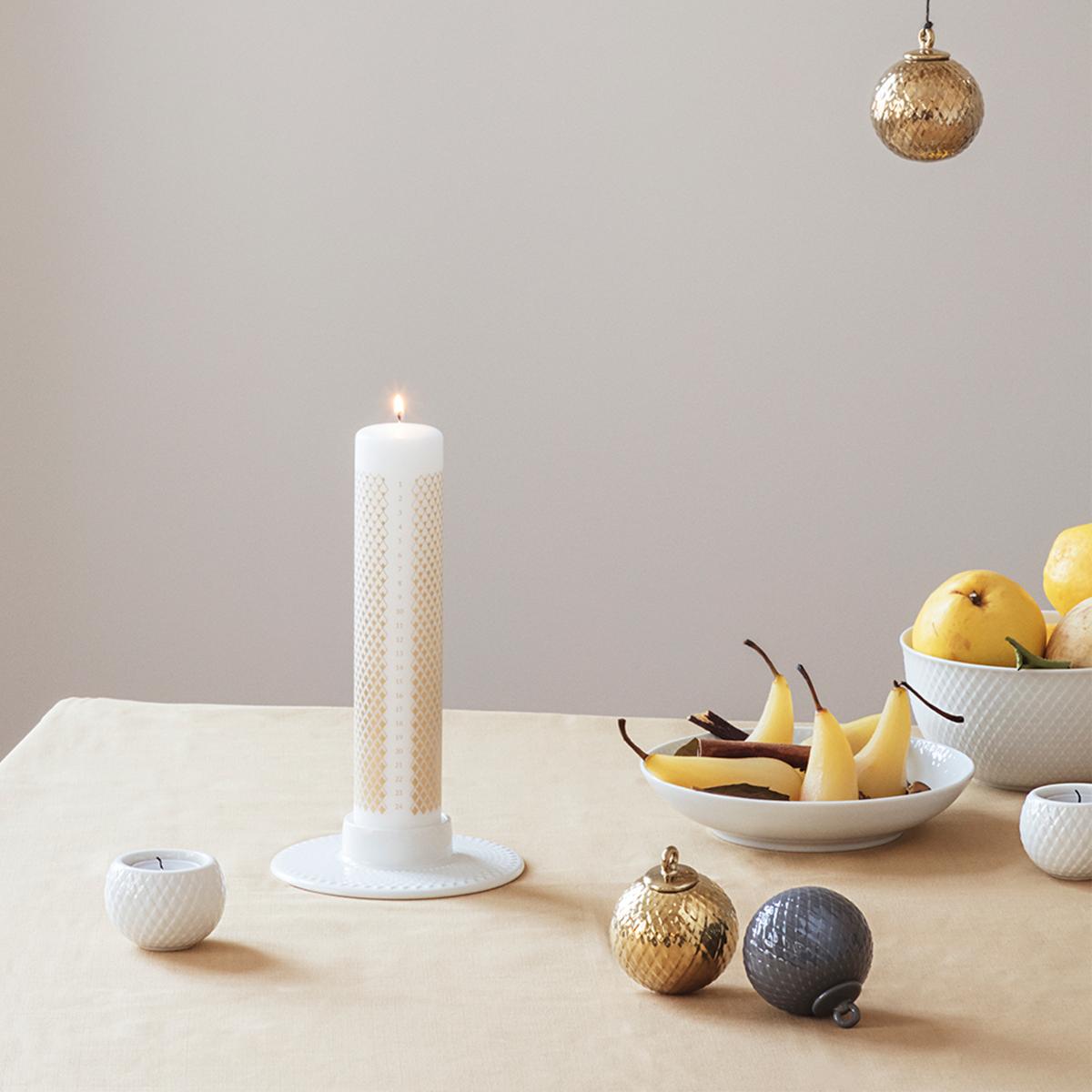 Rhombe Advent candle Ø5 cm White – image 2