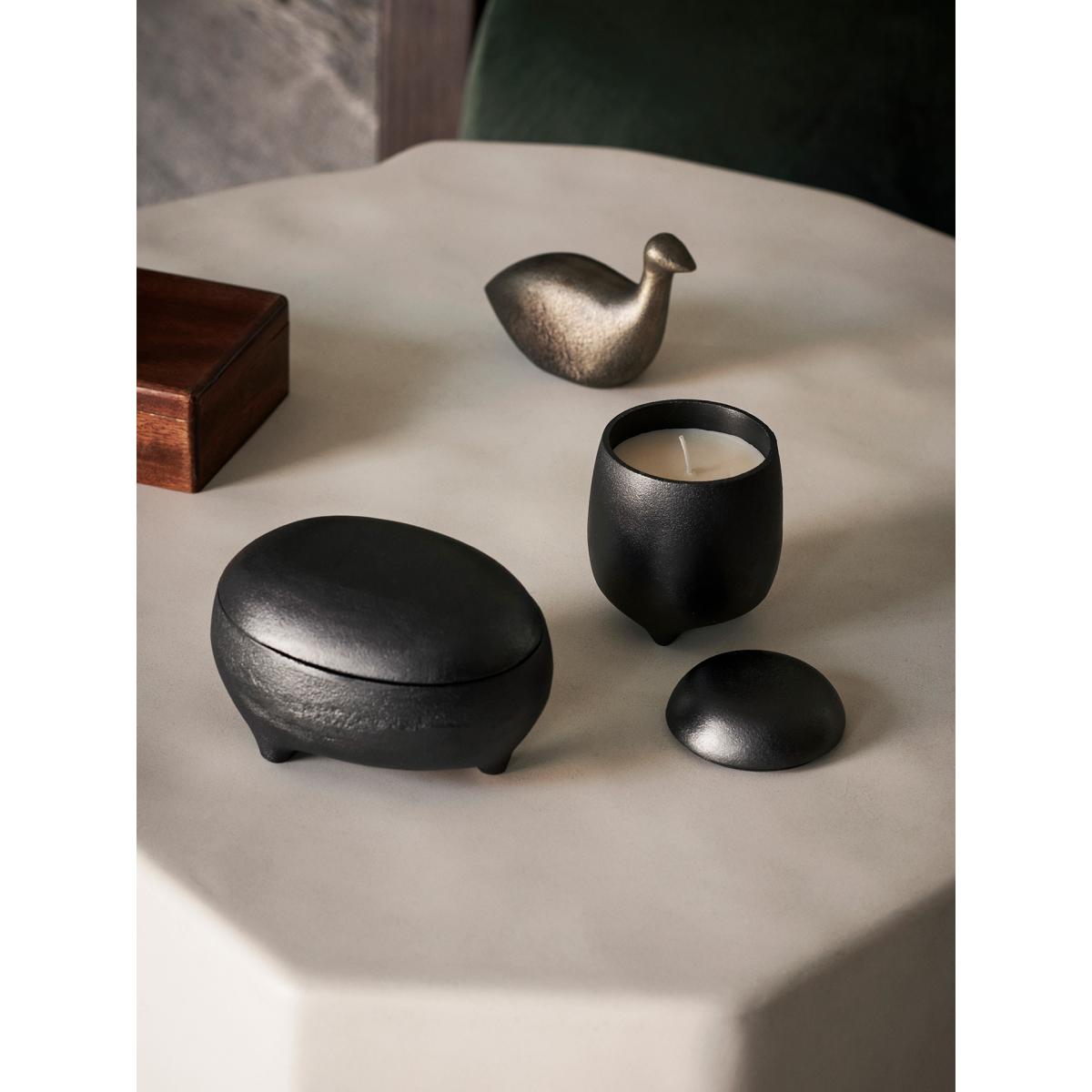 ferm LIVING Evoke twin candle in jar Blackened Aluminium – image 3