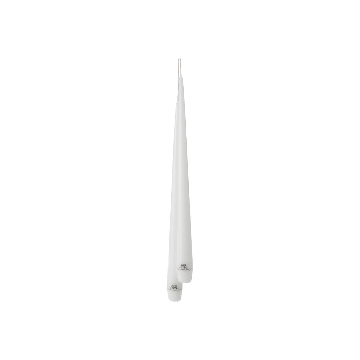 Laquer antique candle 35 cm White