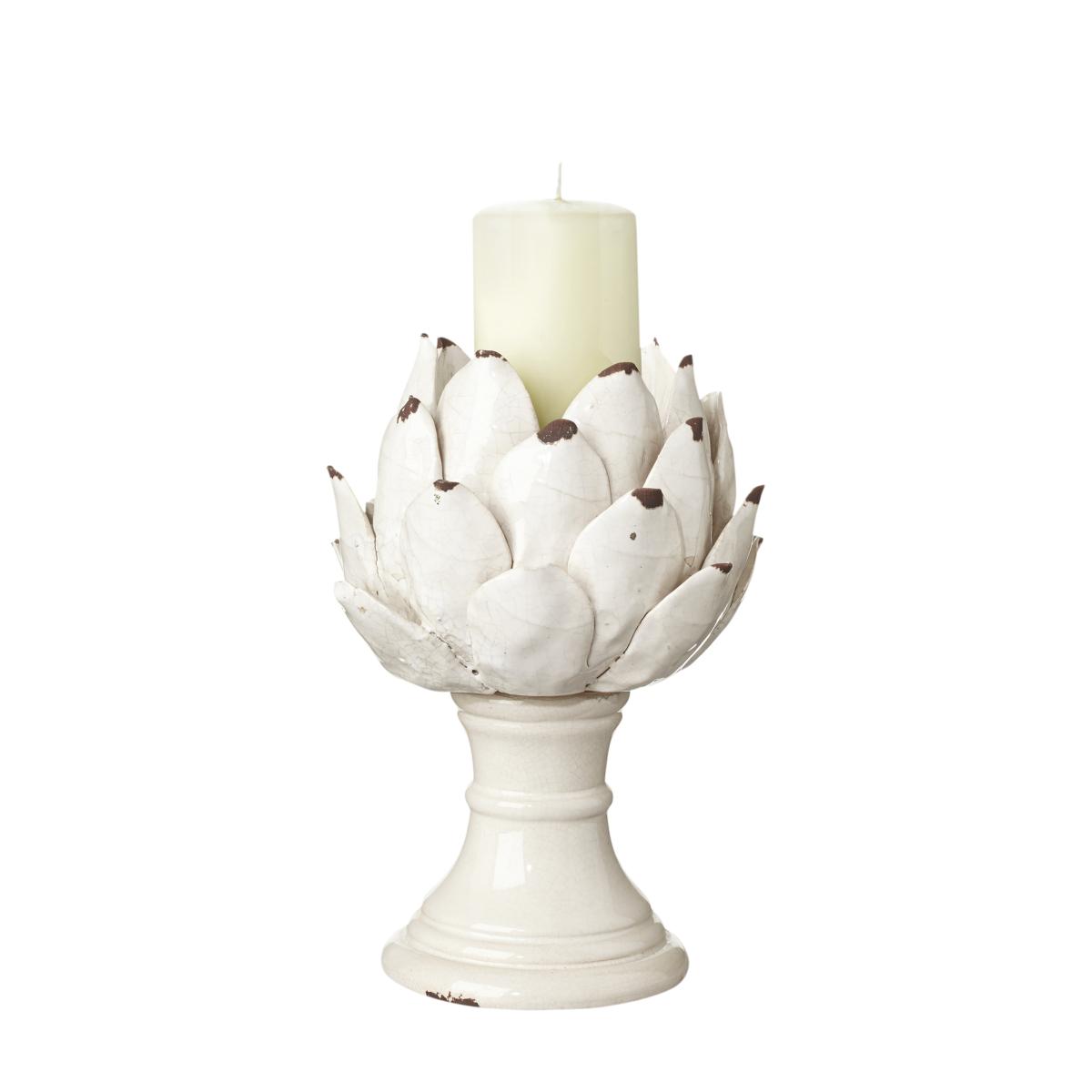 Cardoon Candle Holder, Small - White – image 3