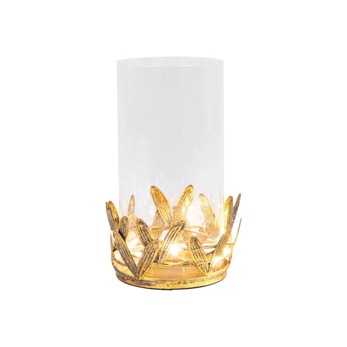 Gallery Interiors LED Mistletoe Candle Holder with LED in Gold – image 1