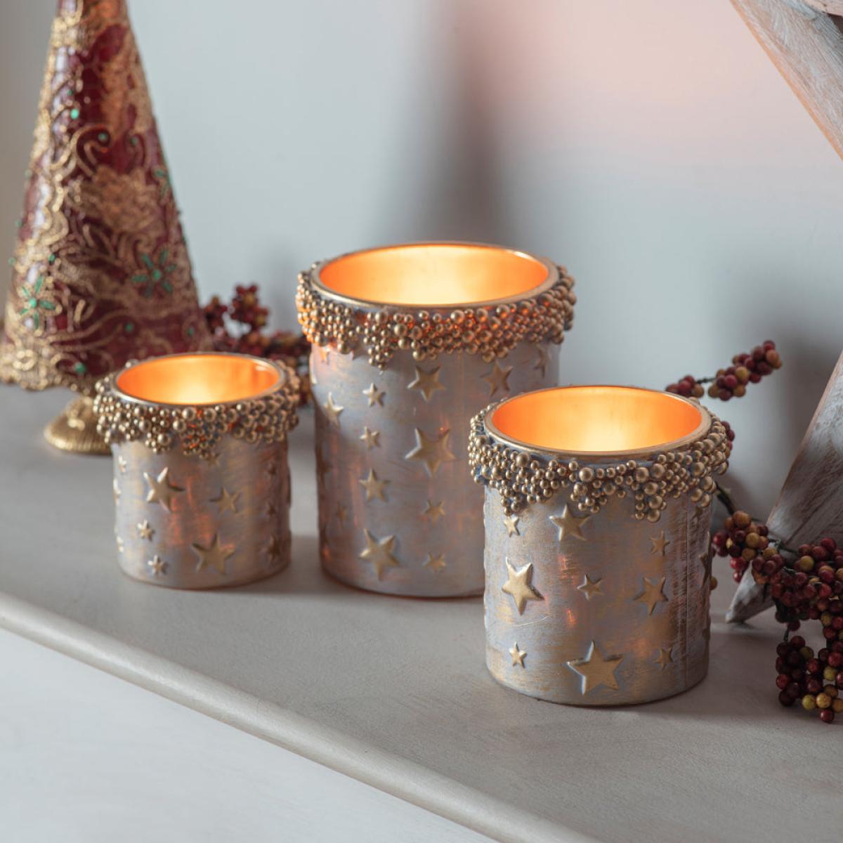 Gallery Interiors Pernu Votive Antique Gold – image 2