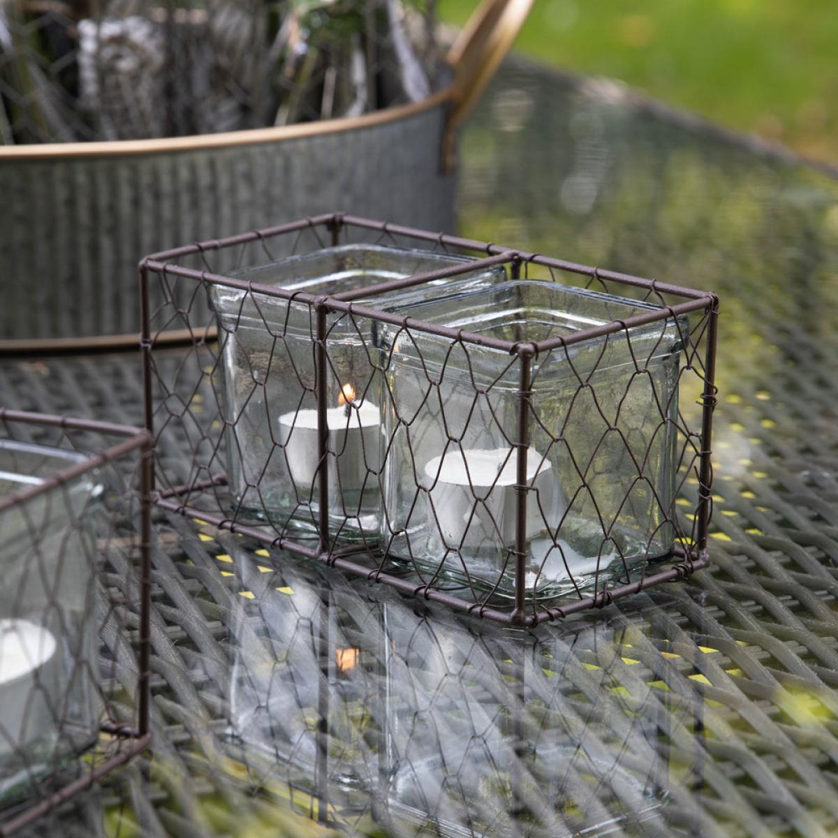 Gallery Interiors Set of 3 Juno Two Tealight Holder Brown – image 2