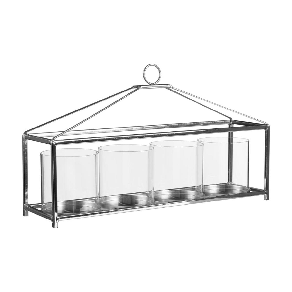 Olivia's Ciara 4 Hurricane Table Centre Candle Holder in Silver – image 2