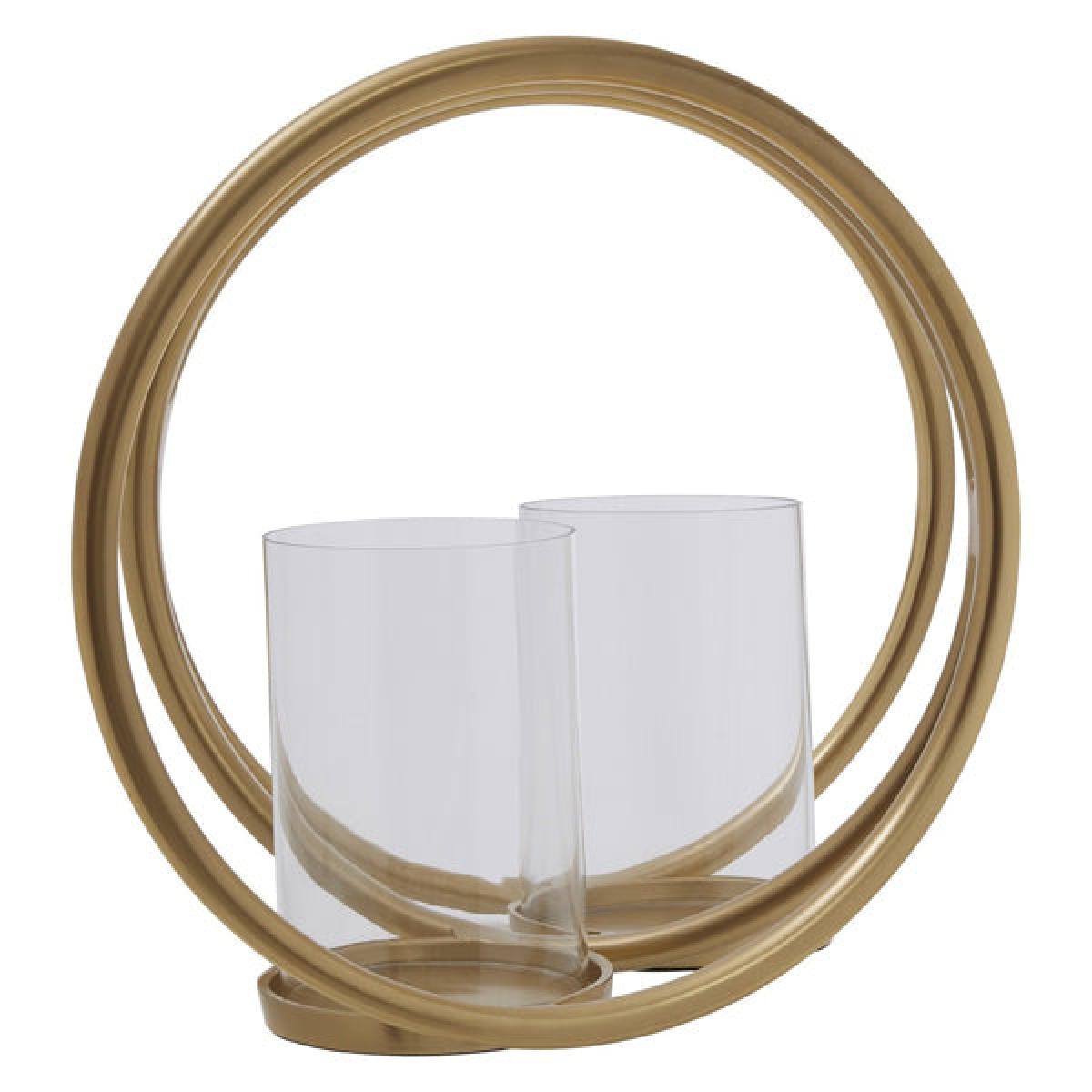 Olivia's Abi Medium Double Gold And Clear Candle Holder – image 5