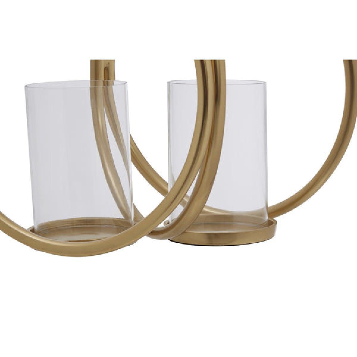 Olivia's Abi Medium Double Gold And Clear Candle Holder – image 7