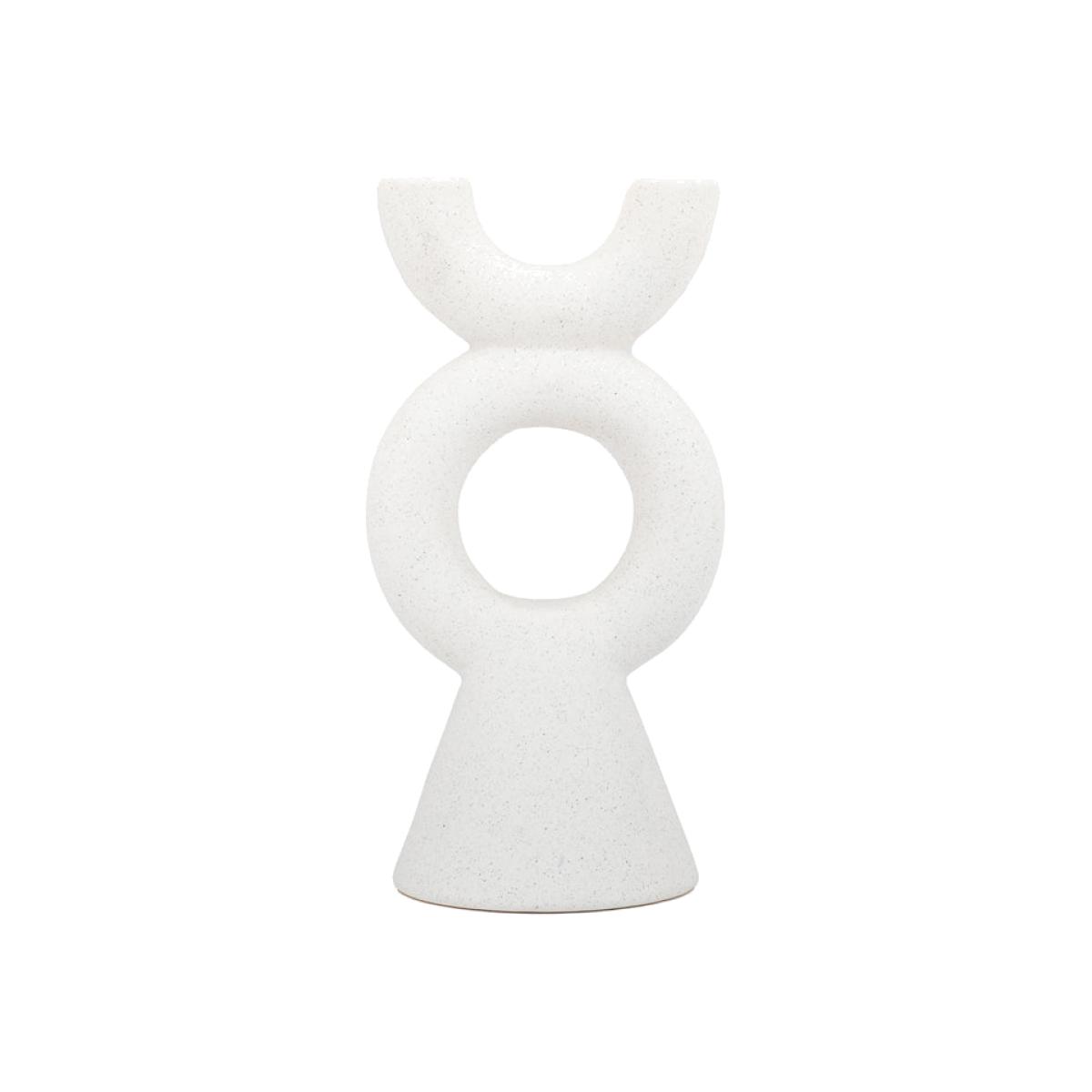 Gallery Interiors Kudos Candlestick in White – image 1