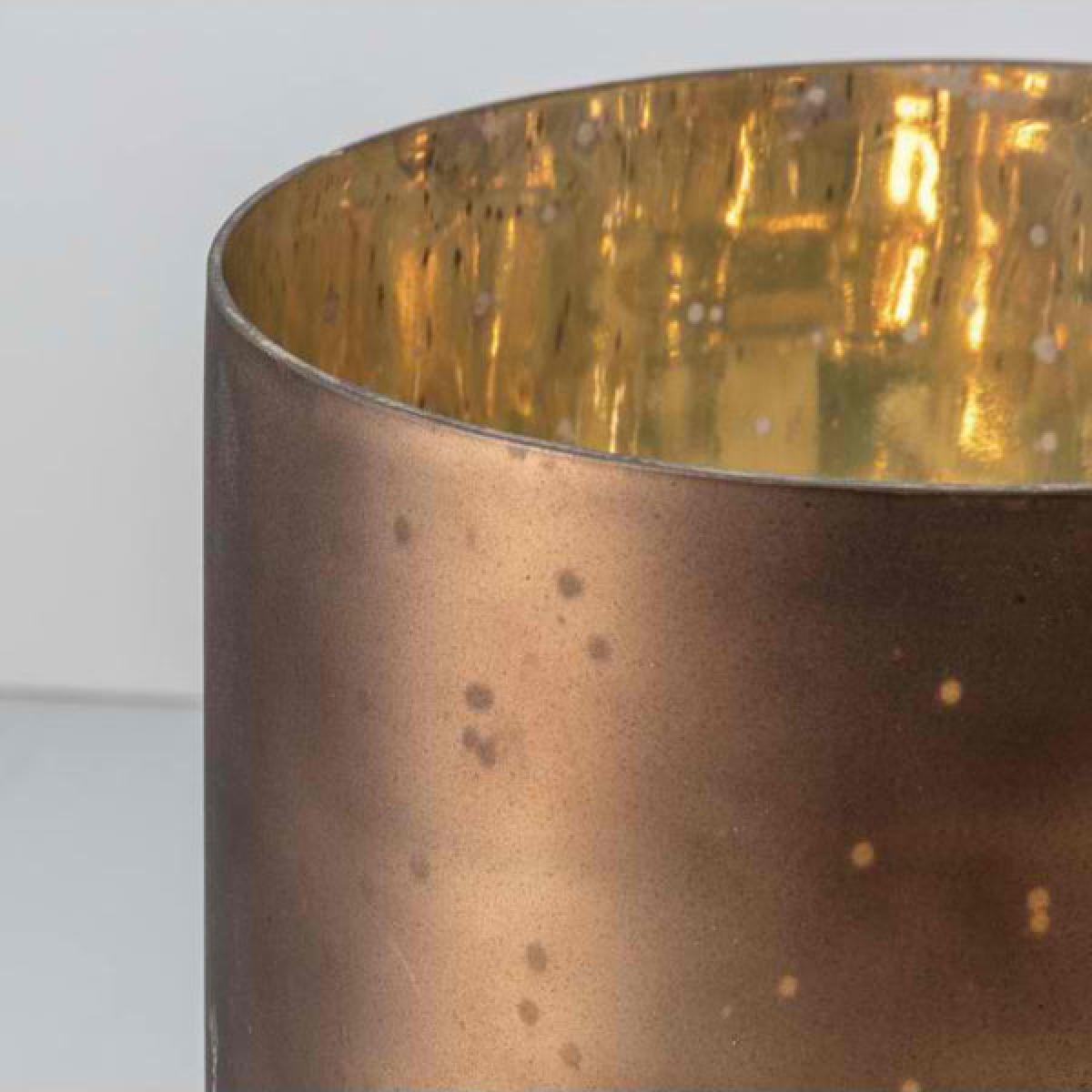 Gallery Interiors Set of 2 Candle Holder Votive / White/Grey/Gold / Small, Buxted Frosted – image 3