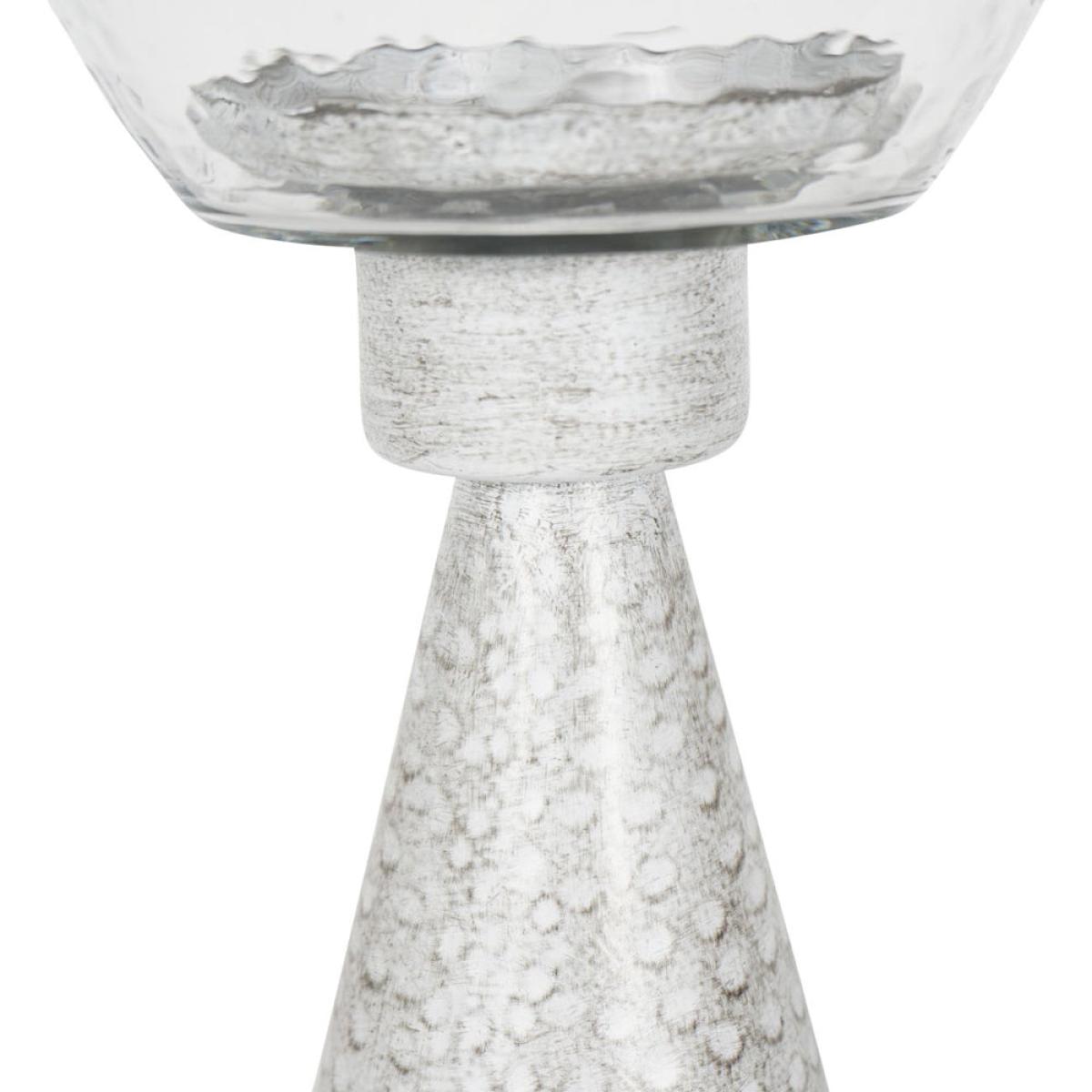 Libra Interiors Sandbanks Iron and Hammered Glass Table Hurricane | Outlet / Small – image 3