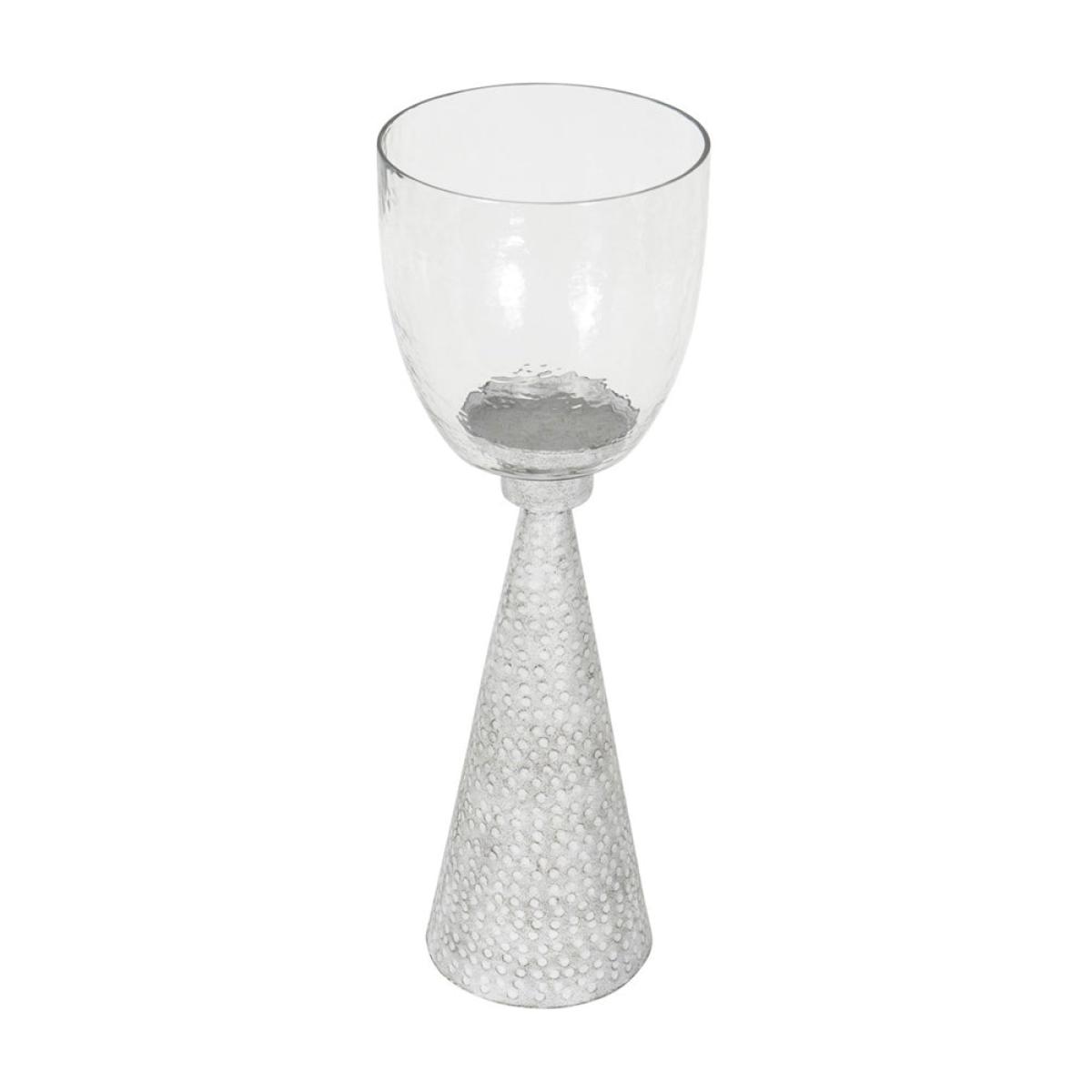Libra Interiors Sandbanks Iron and Hammered Glass Table Hurricane | Outlet / Small – image 9